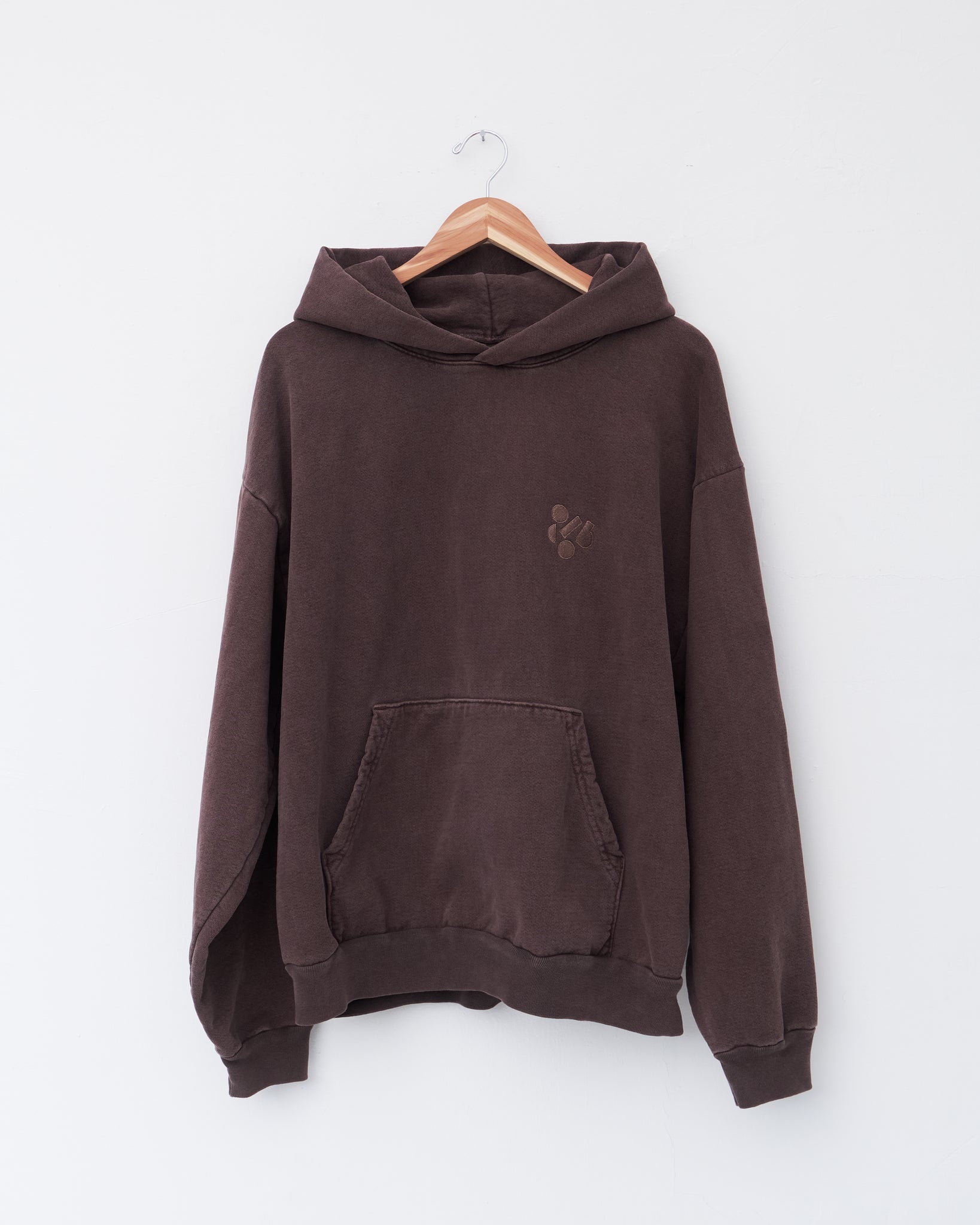 Logo Hoodie, Washed Brown