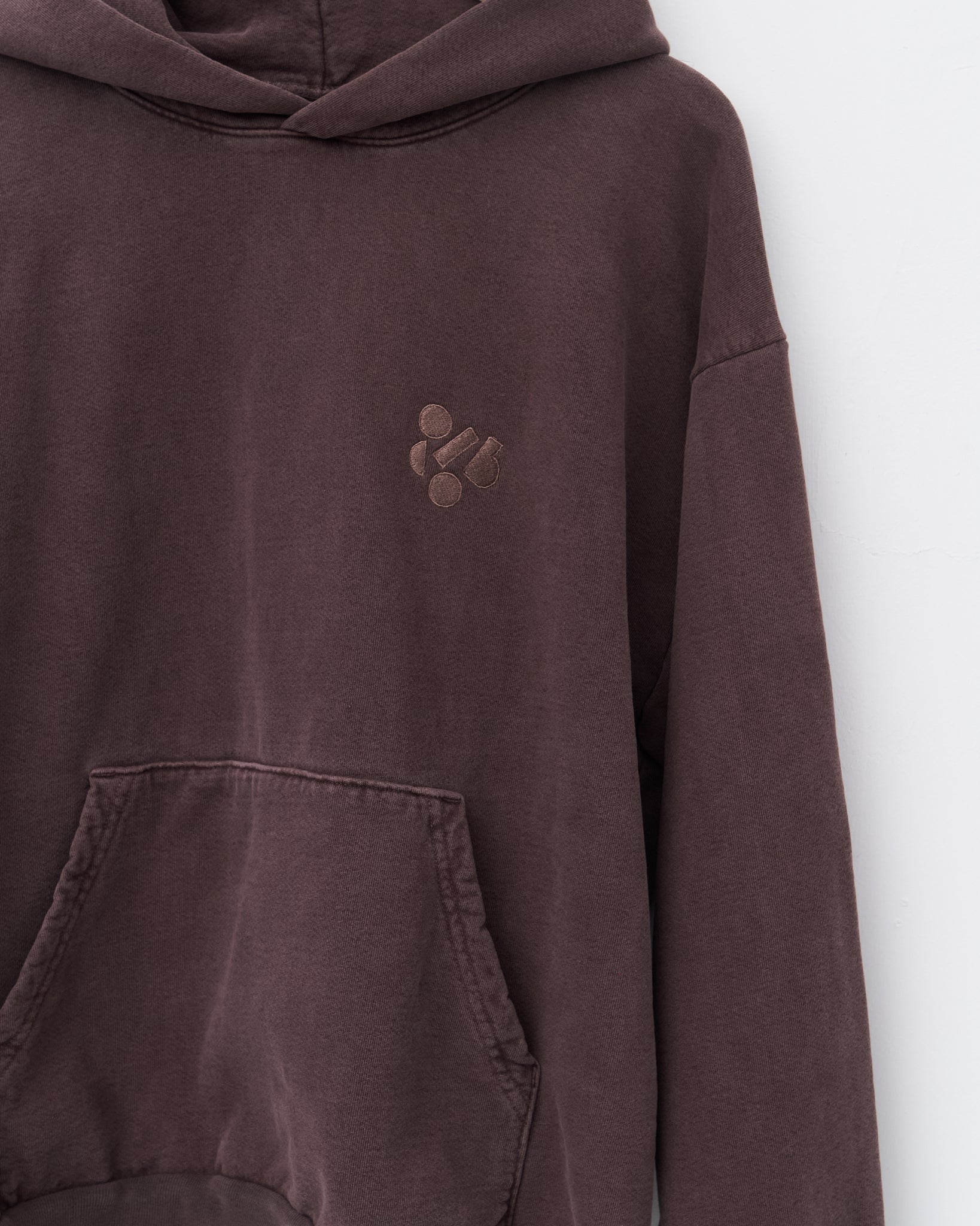 Logo Hoodie, Washed Brown