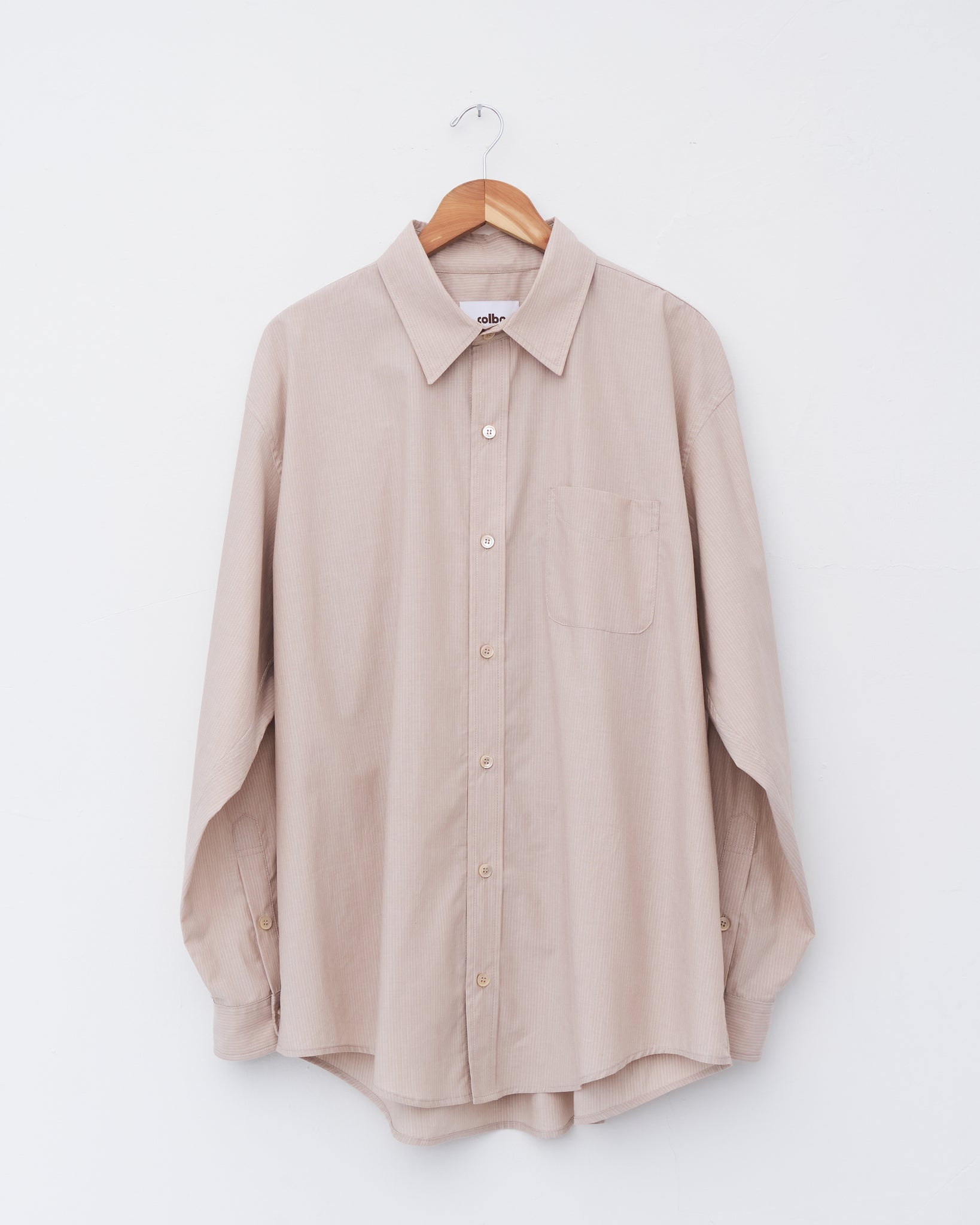 Office Shirt, Beige Stripe