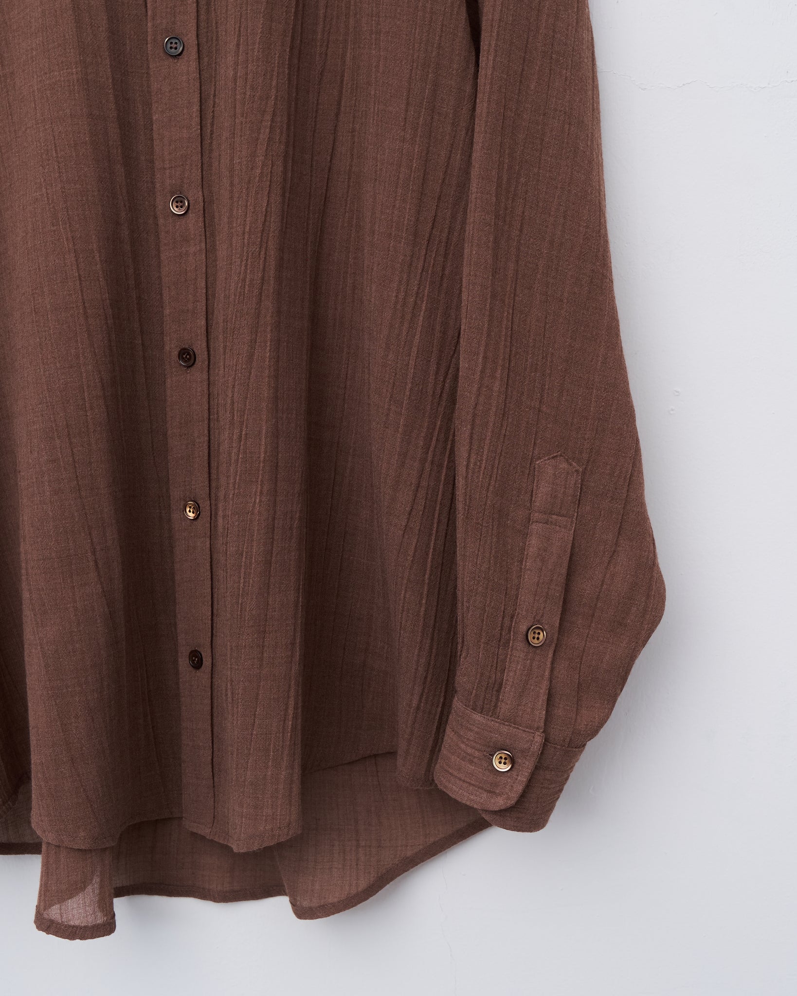 Office Shirt, Sheer Crinkled Clay