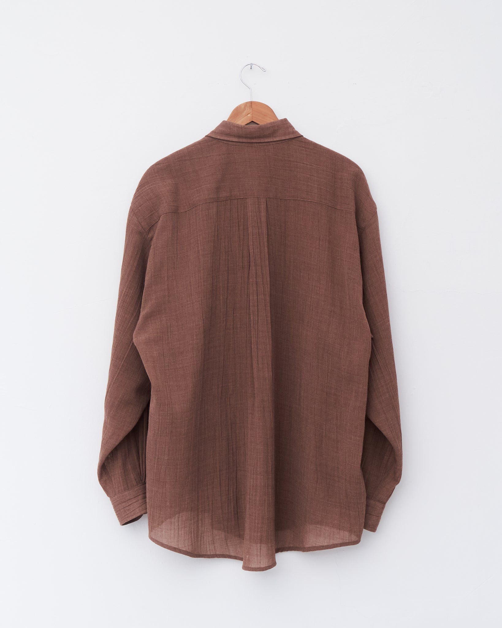 Office Shirt, Sheer Crinkled Clay