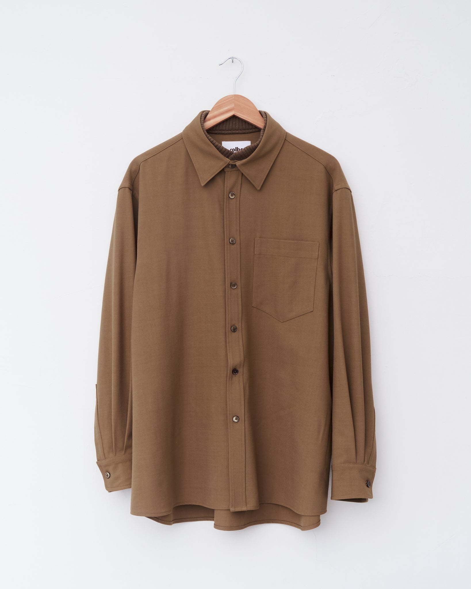 Rib Neck Shirt, Rust