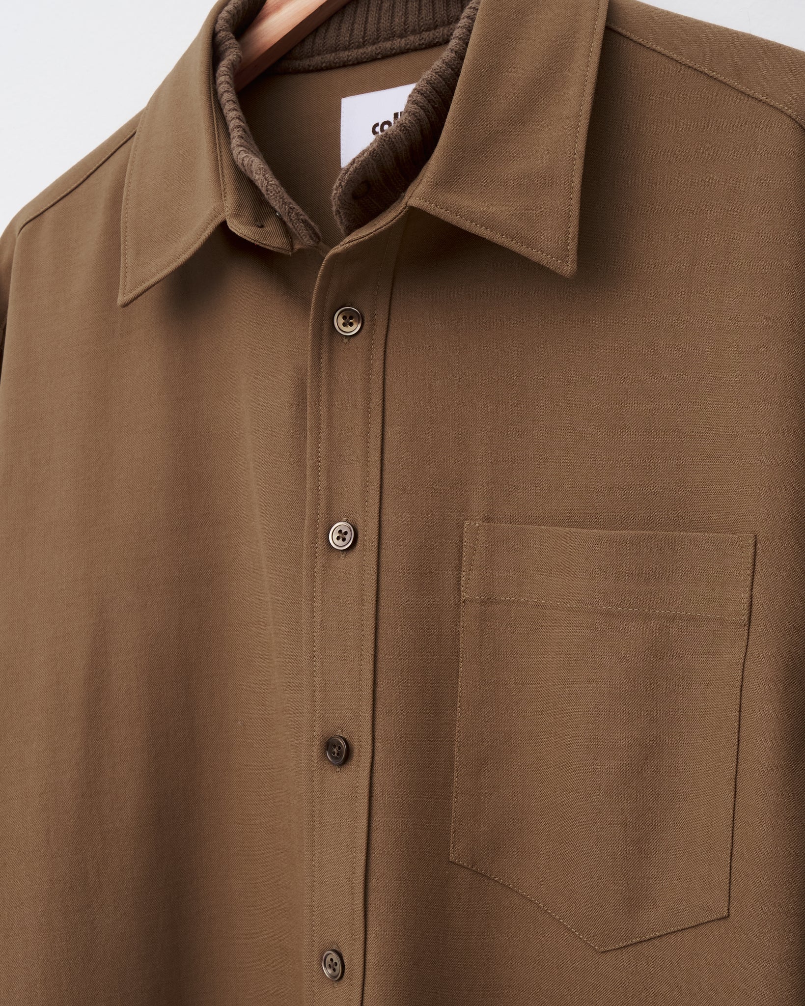 Rib Neck Shirt, Rust