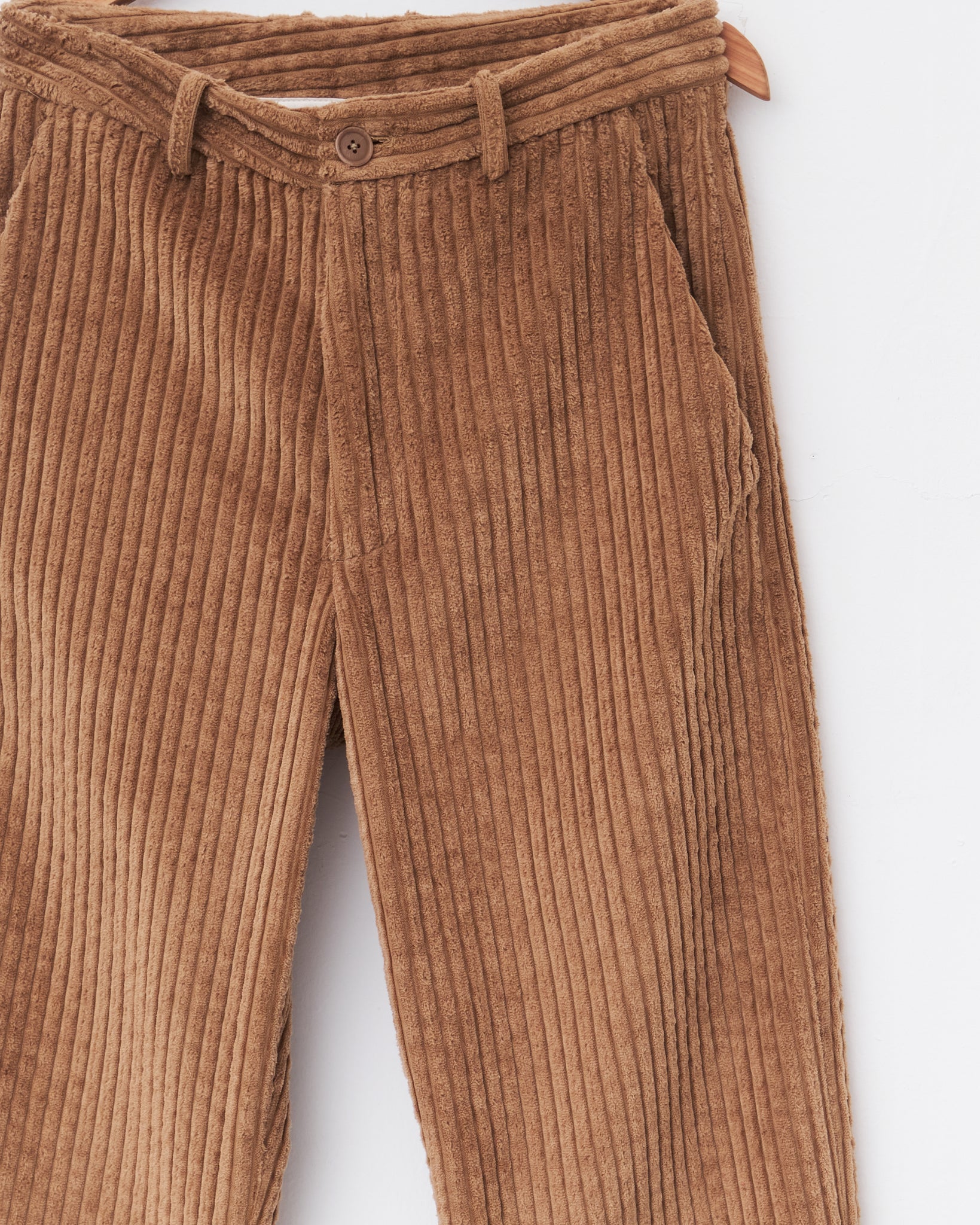 Wide Cord Chinos, Dark Tan