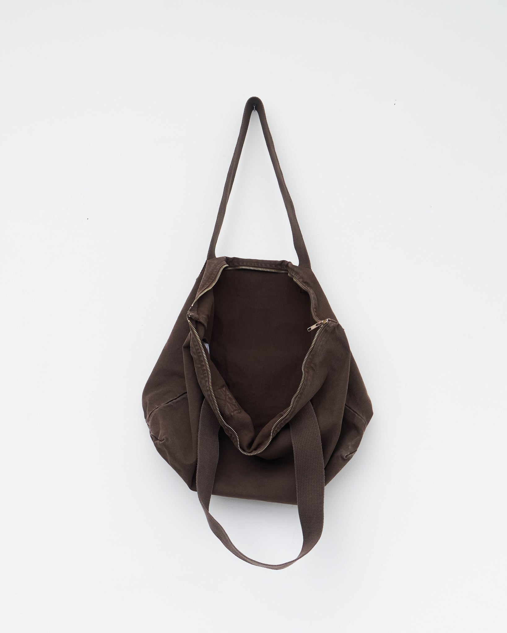 Zip Logo Bag, Washed Brown