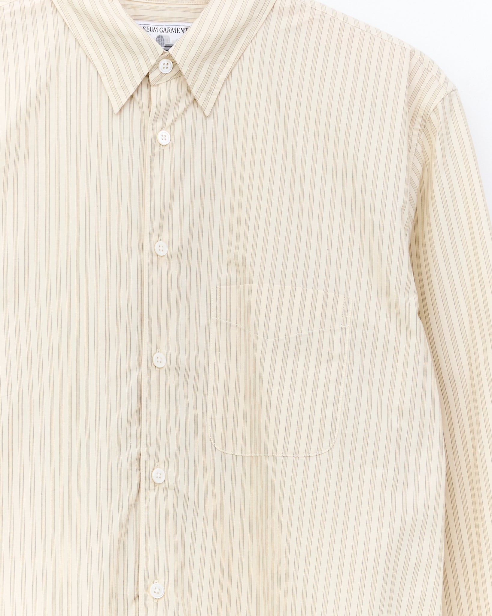 Corporate Shirt - Fines Rayures, Vanille/Gris