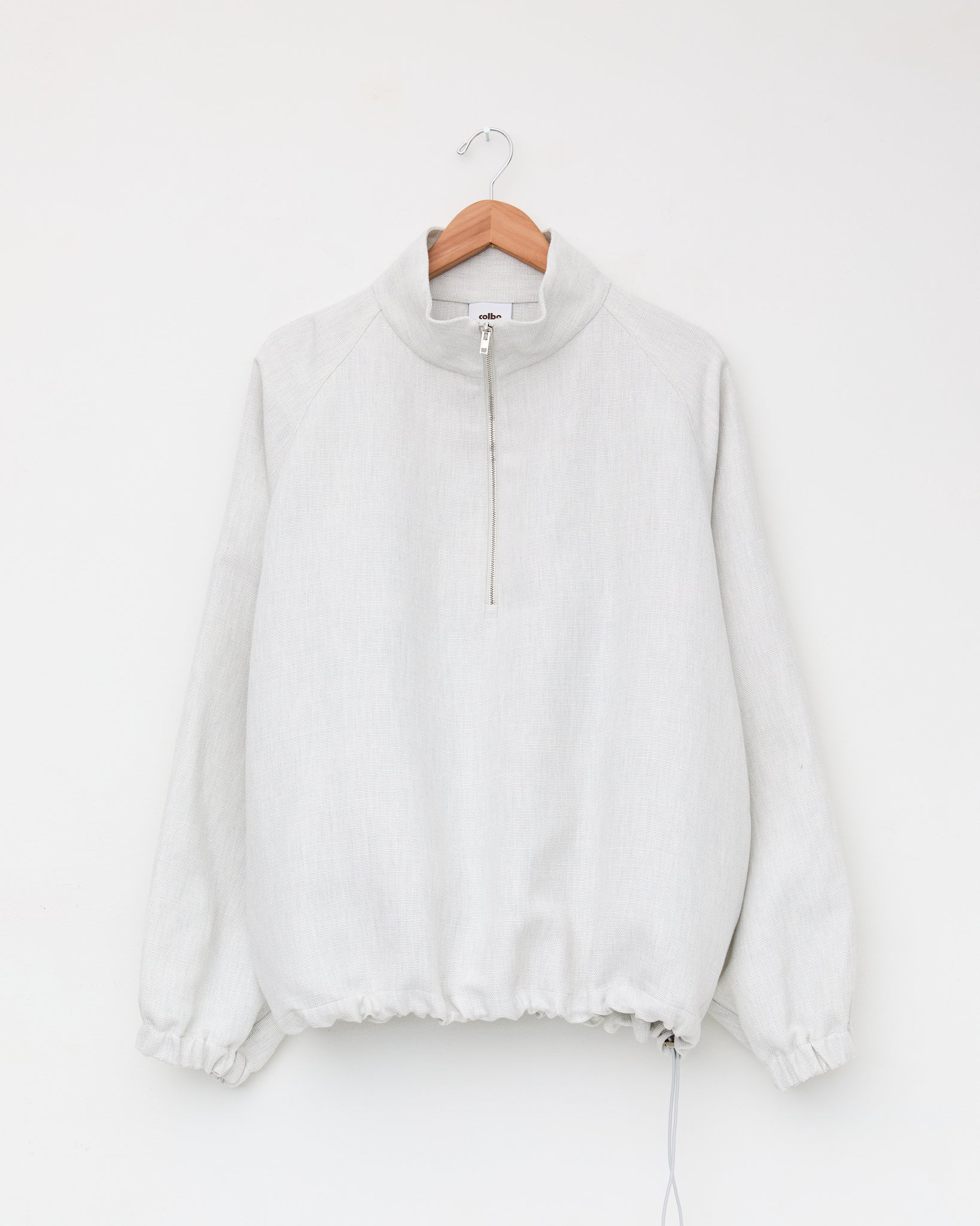 Half Zip Raglan Parka, Light Grey