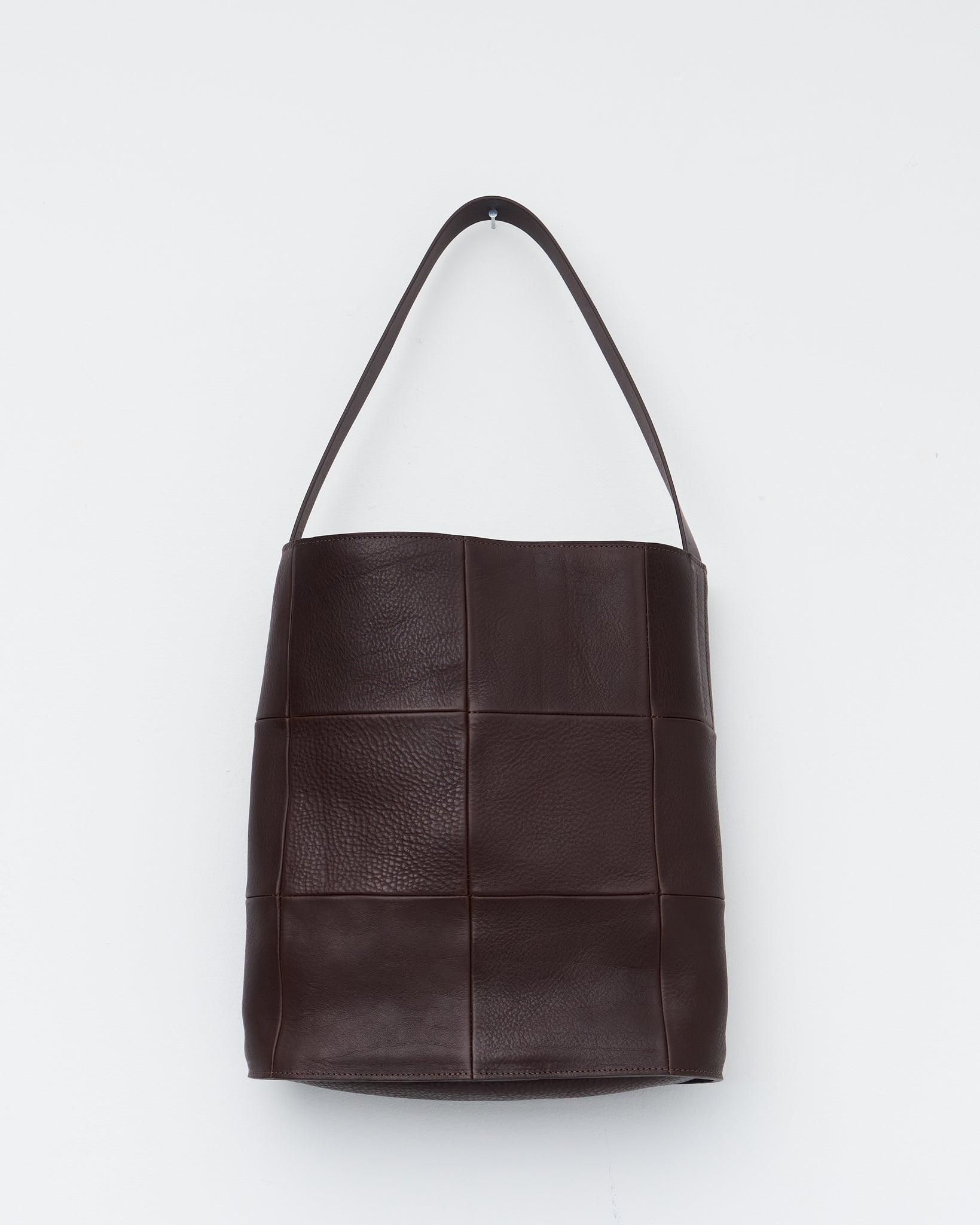 Patchwork Leather Tote, Chocolate