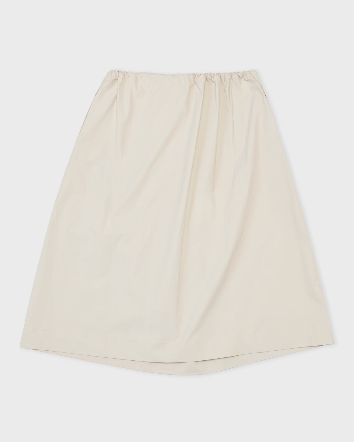 Colbo Draw String Skirt in dual beige cotton, back, flat lay