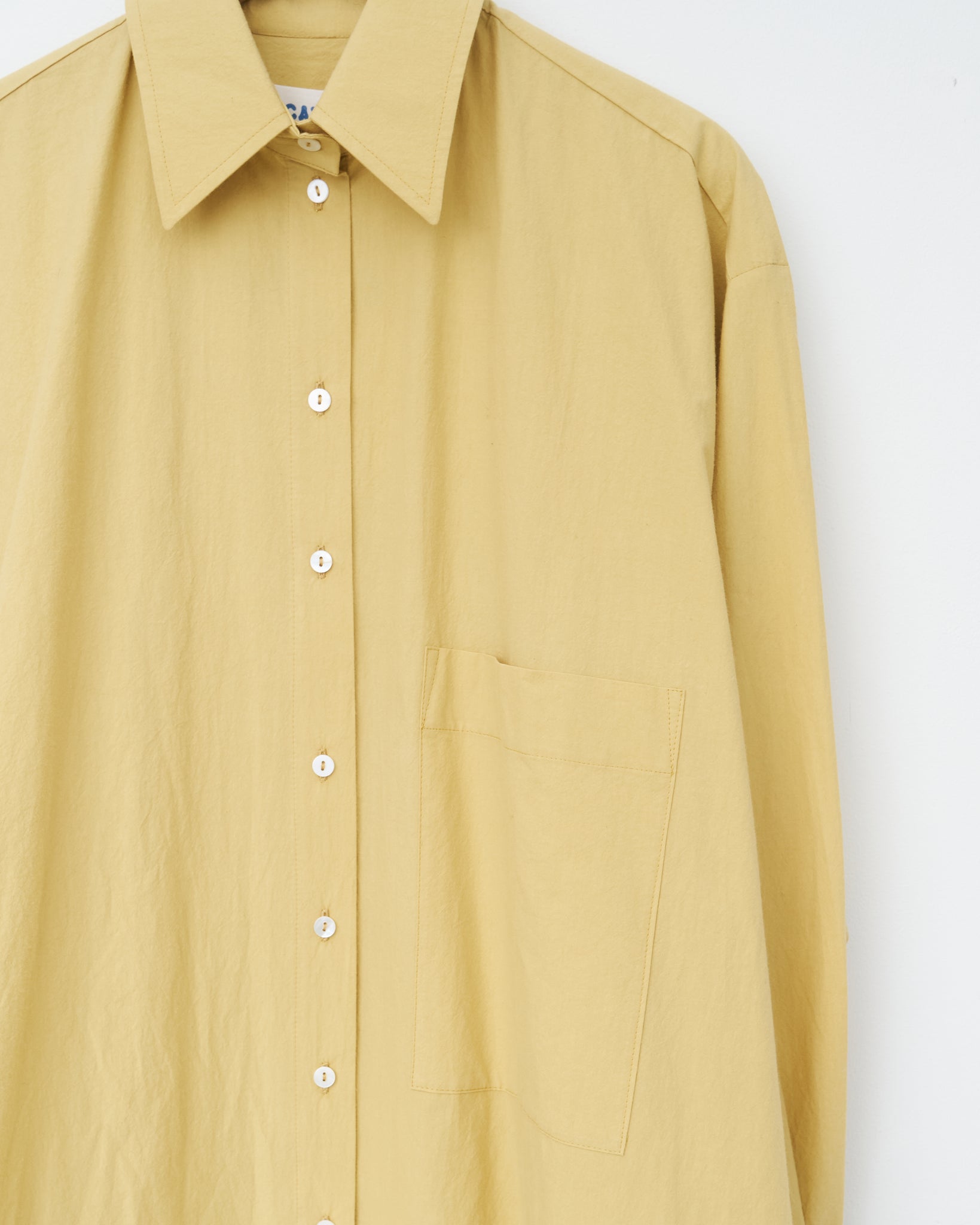 Japanese Crisp Cotton Big Shirt, Celery