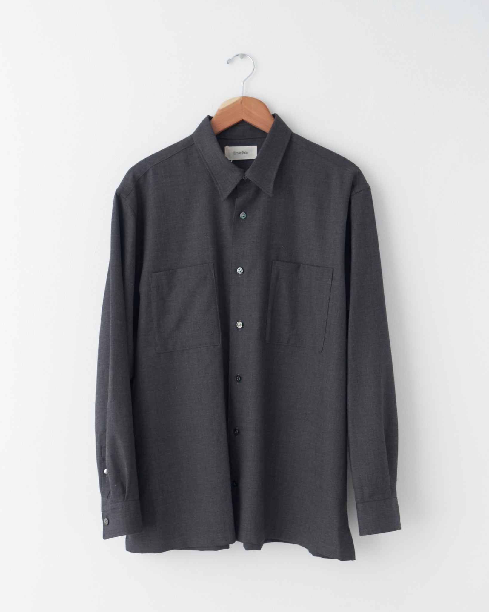 Wool Overshirt, Charcoal