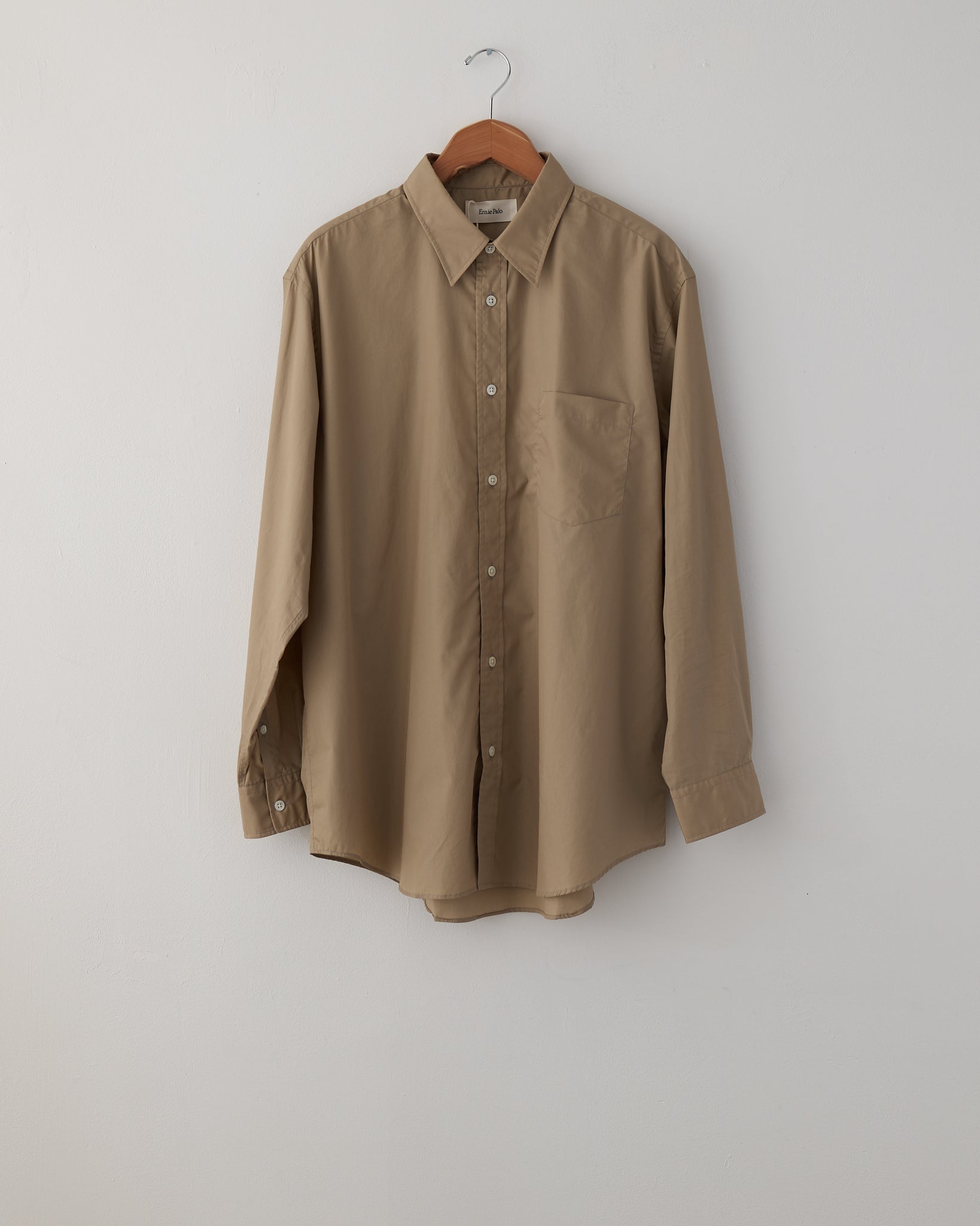 Woven Cotton Shirt, Beige