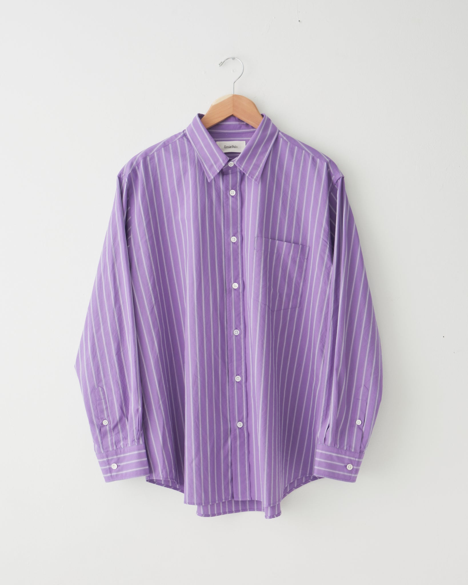 Striped Buttoned Shirt, Purple