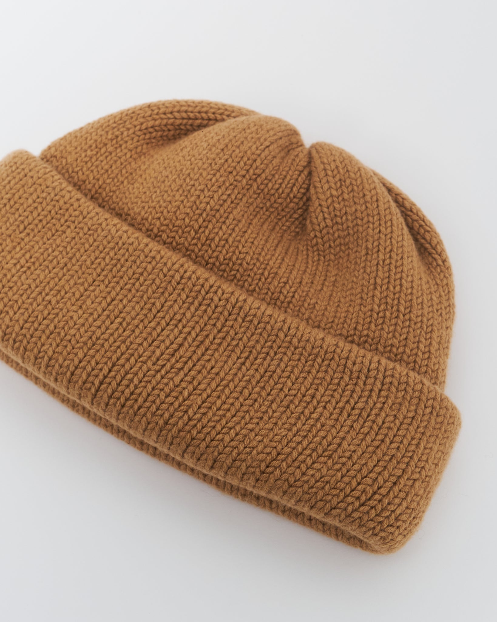 Cashmere / Silk Knit Beanie, Camel