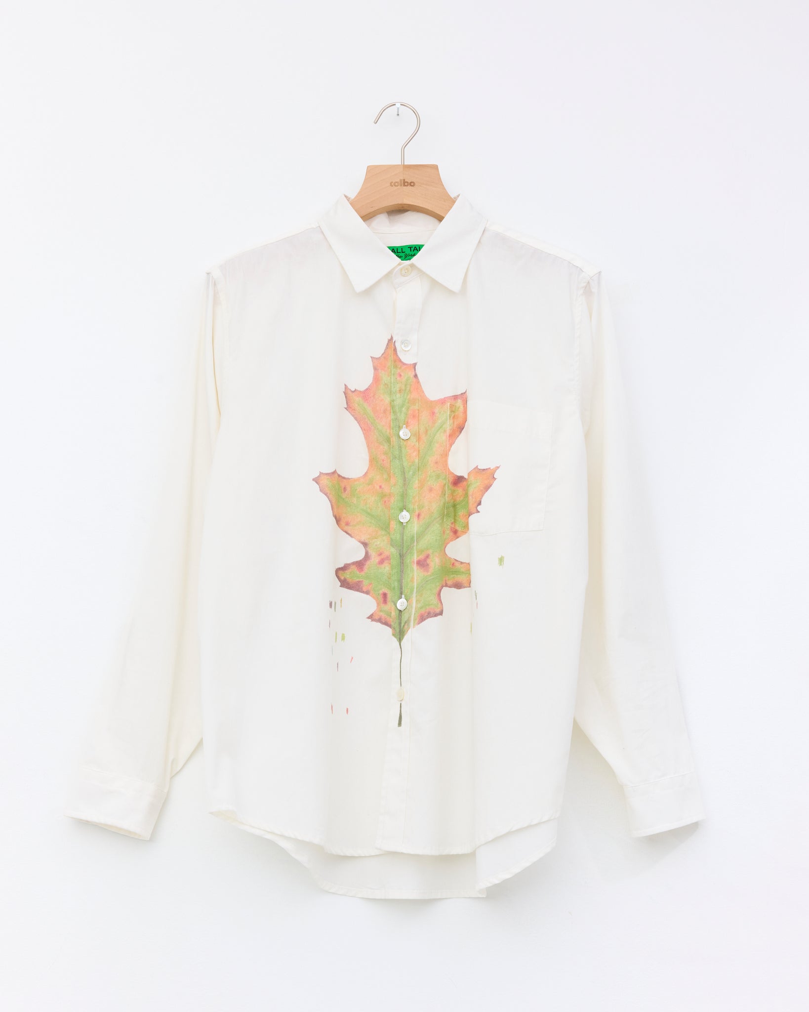 Floater Shirt, Eggshell/Leaf Print