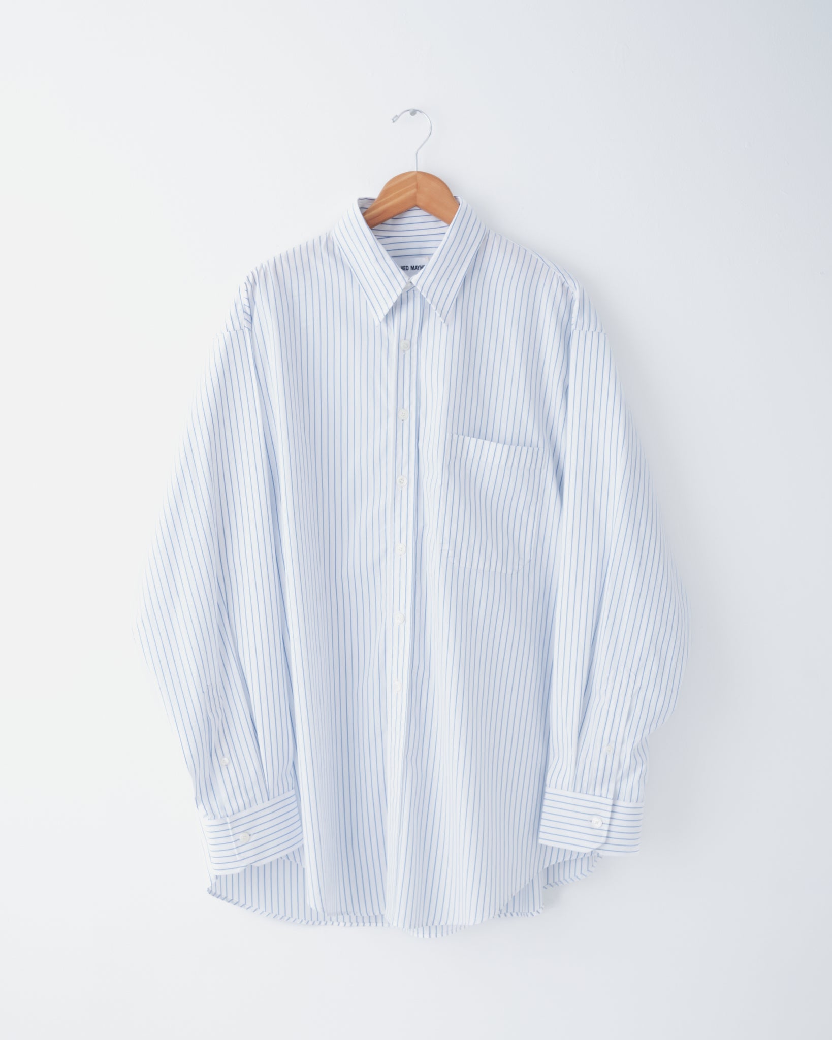 Striped Shirt, Natural with Blue Stripes