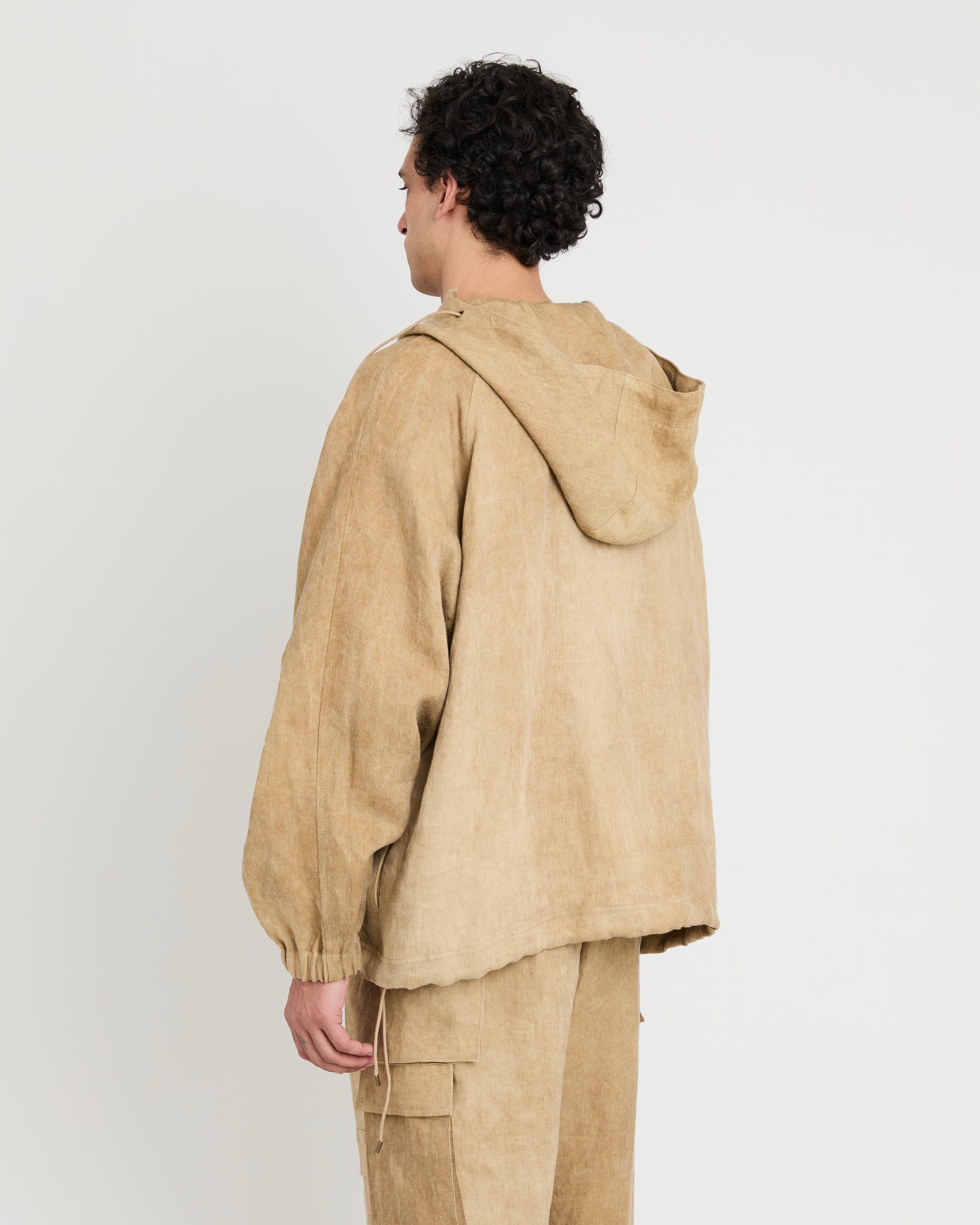 Hooded Raglan Parka, Hard Wash Beige