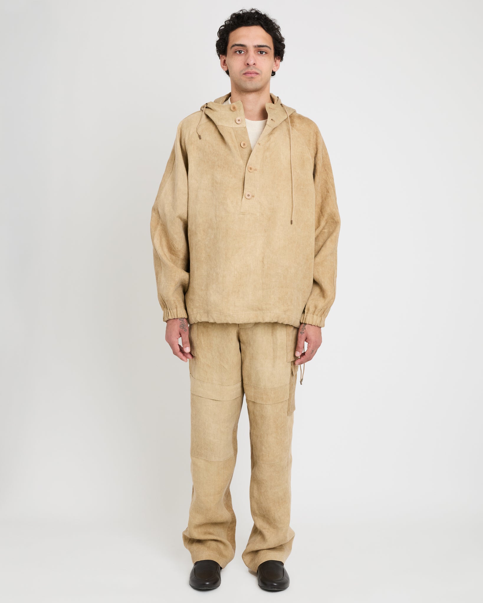 Hooded Raglan Parka, Hard Wash Beige