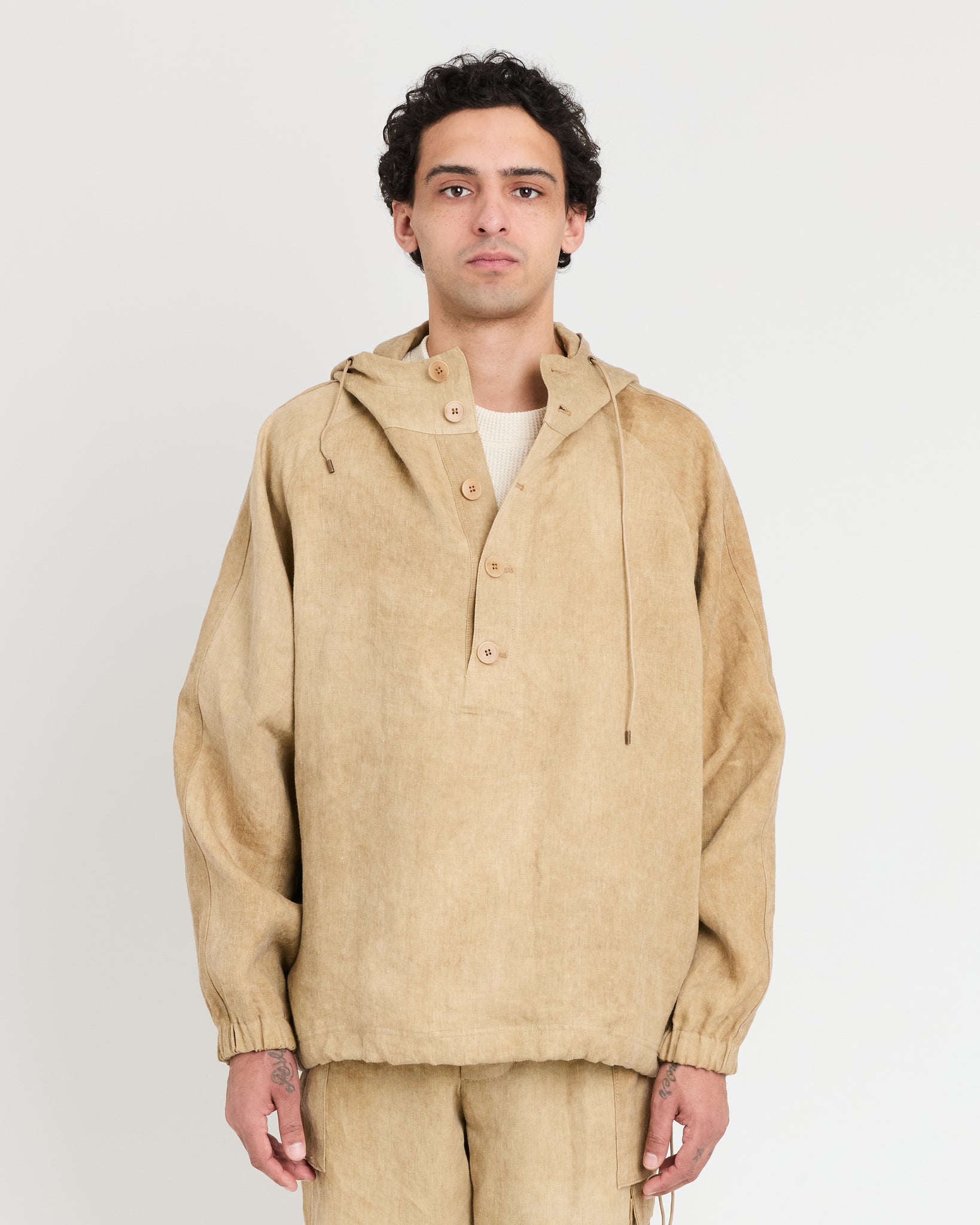 Hooded Raglan Parka, Hard Wash Beige