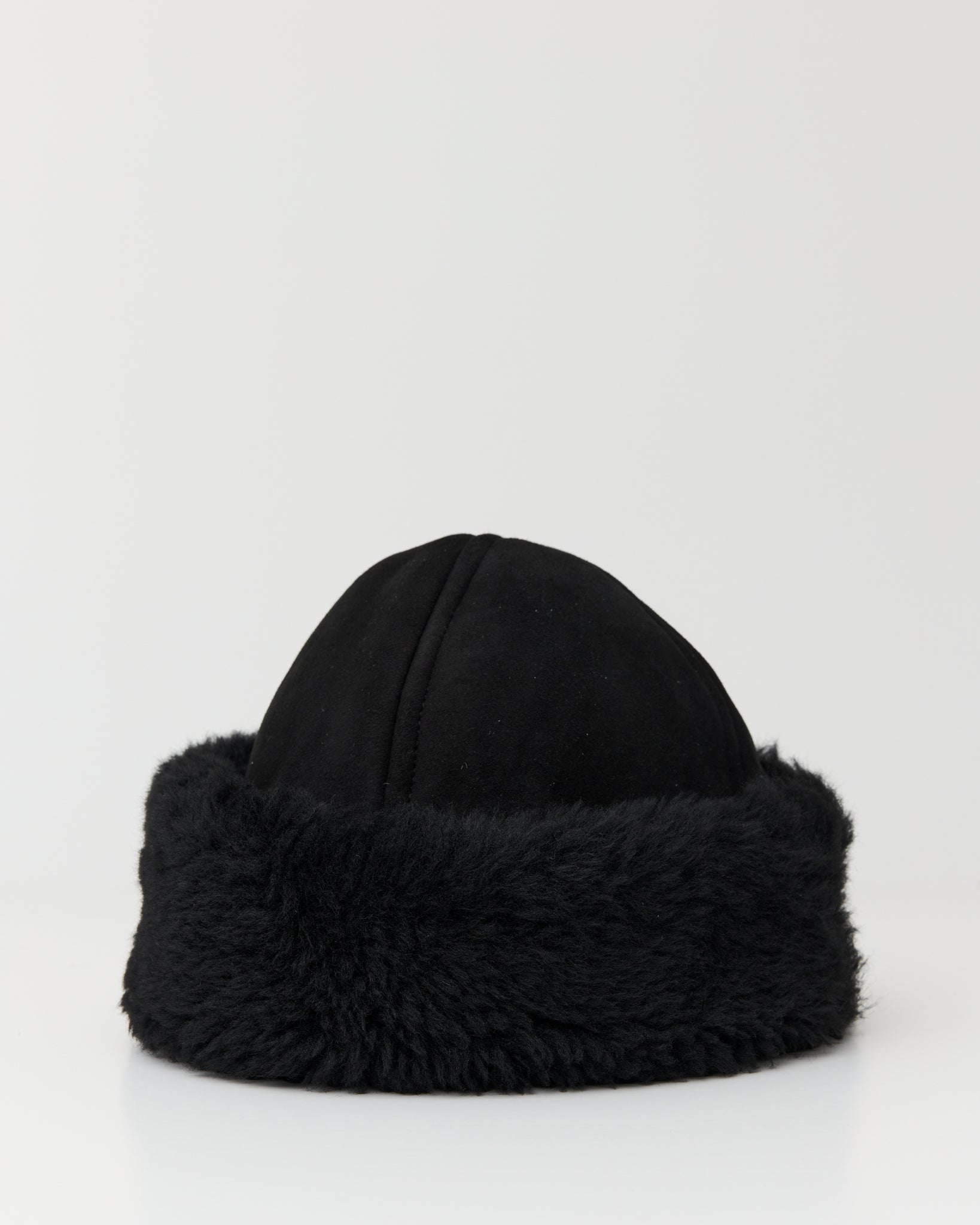 Suede Back Curly Hair Cap, Black