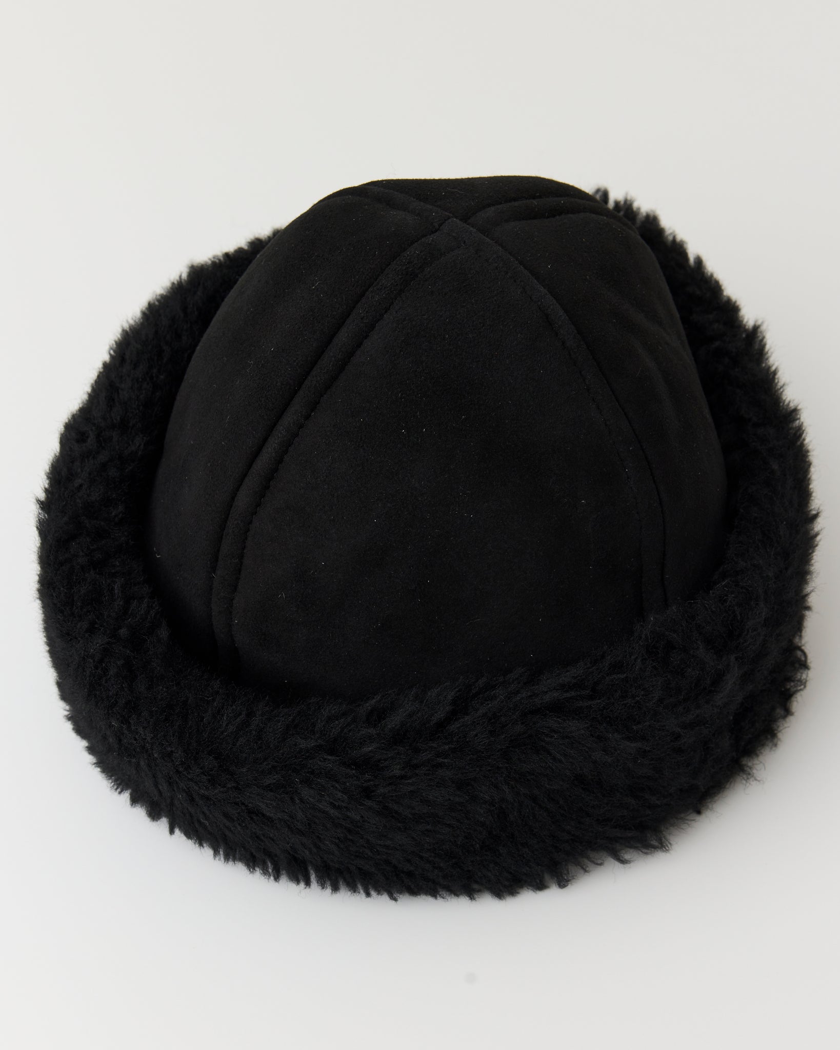 Suede Back Curly Hair Cap, Black