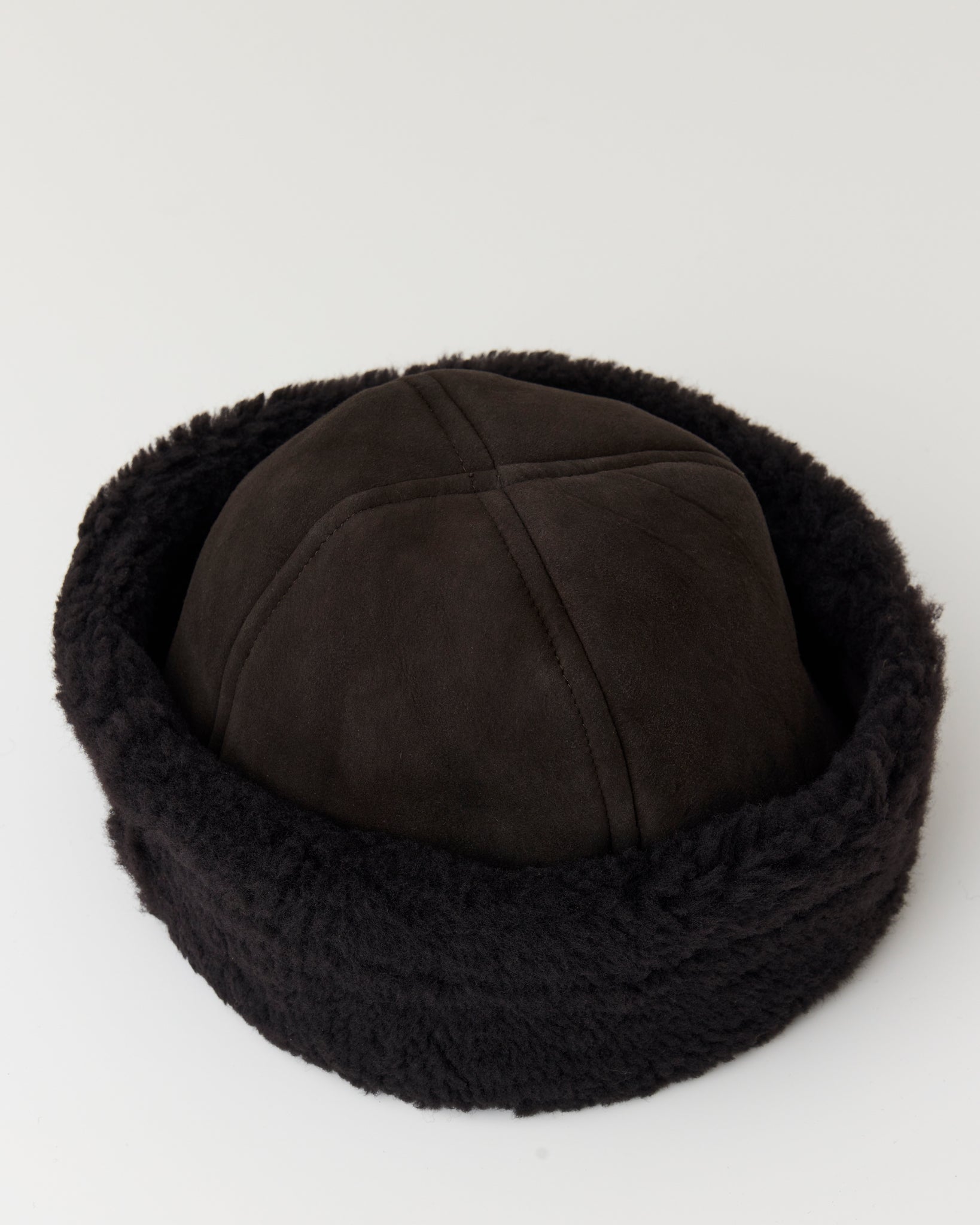 Suede Back Curly Hair Cap, Chocolate