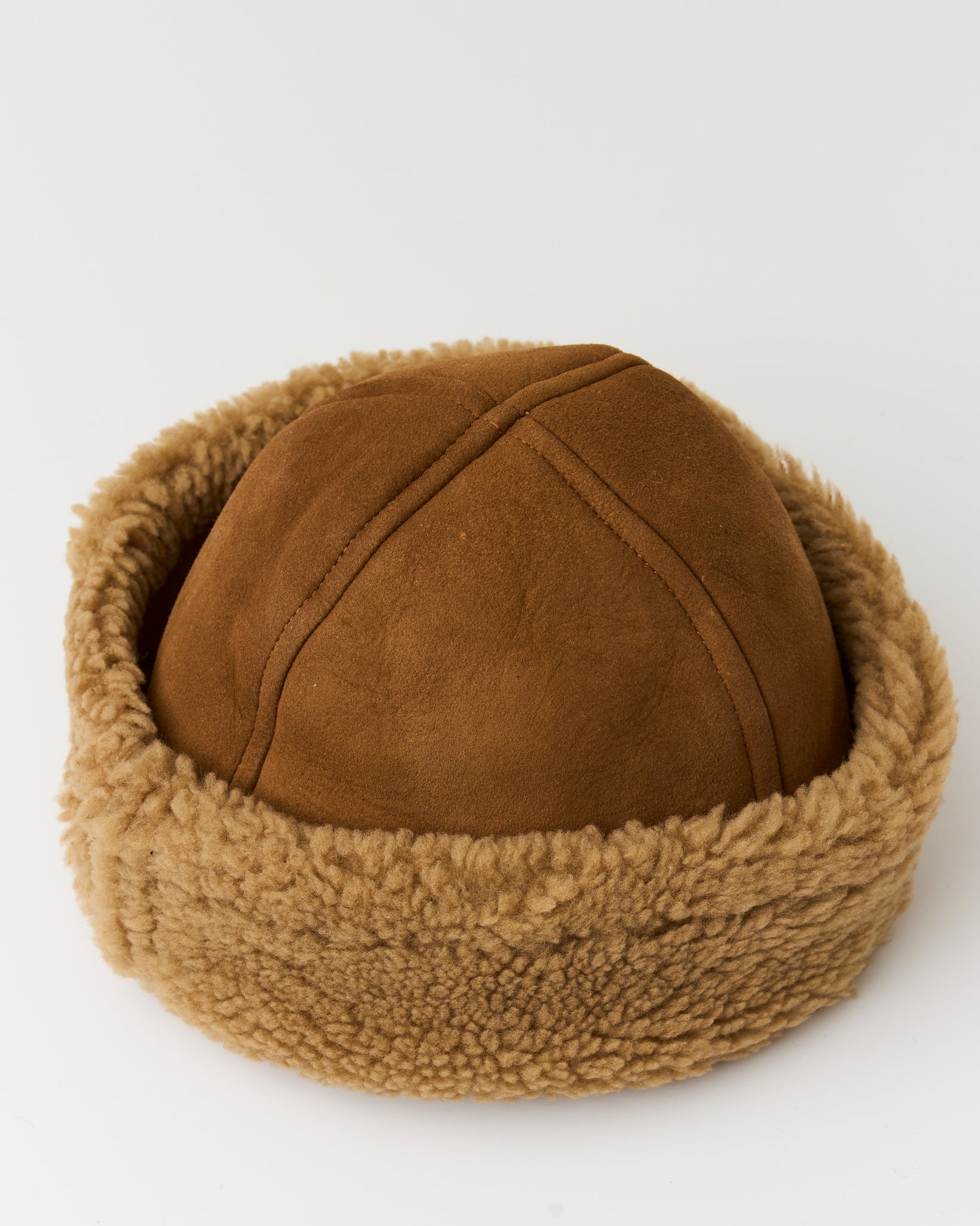 Suede Back Curly Hair Cap, Tan