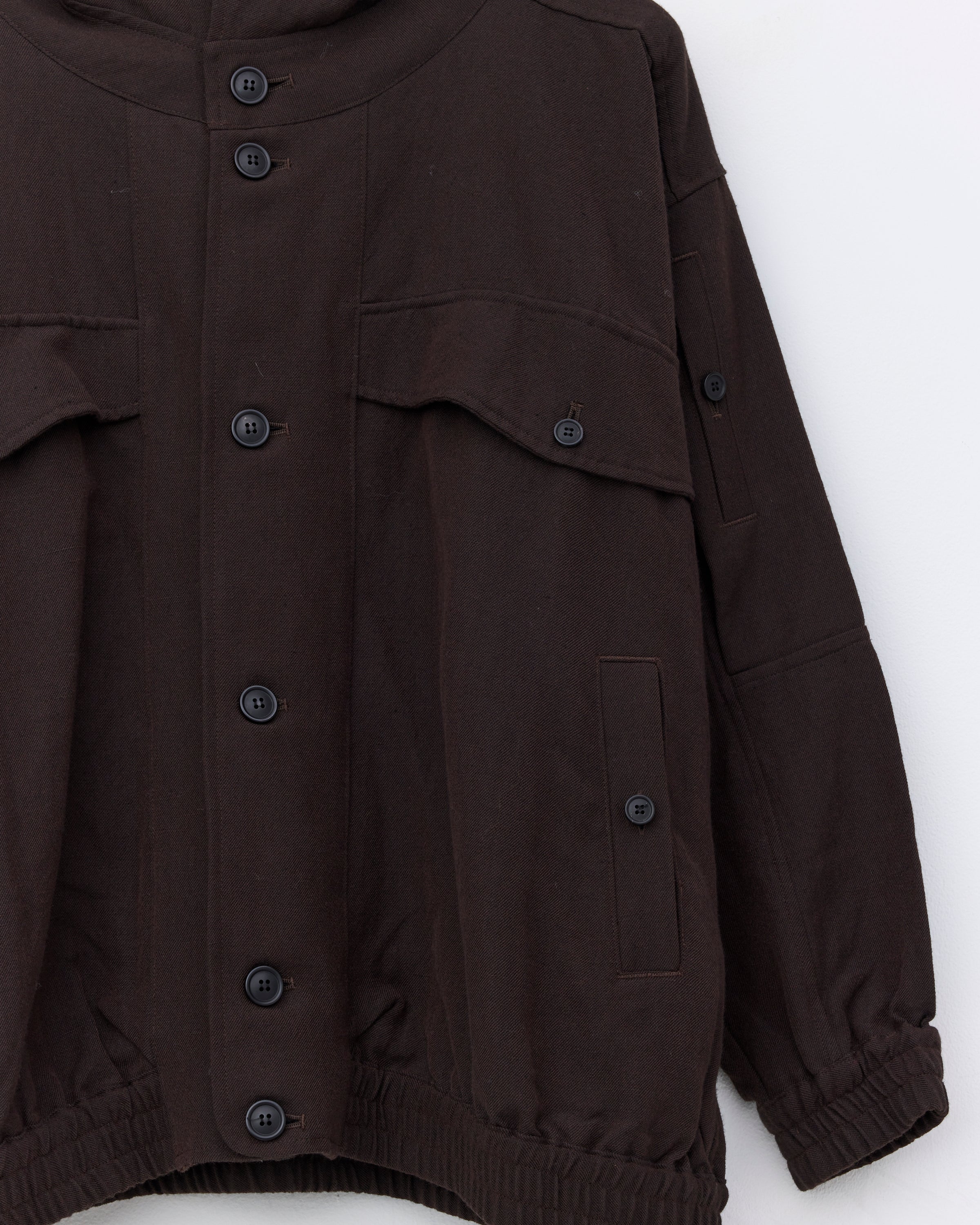 Hooded Bomber Jacket, Dark Brown – Colbo