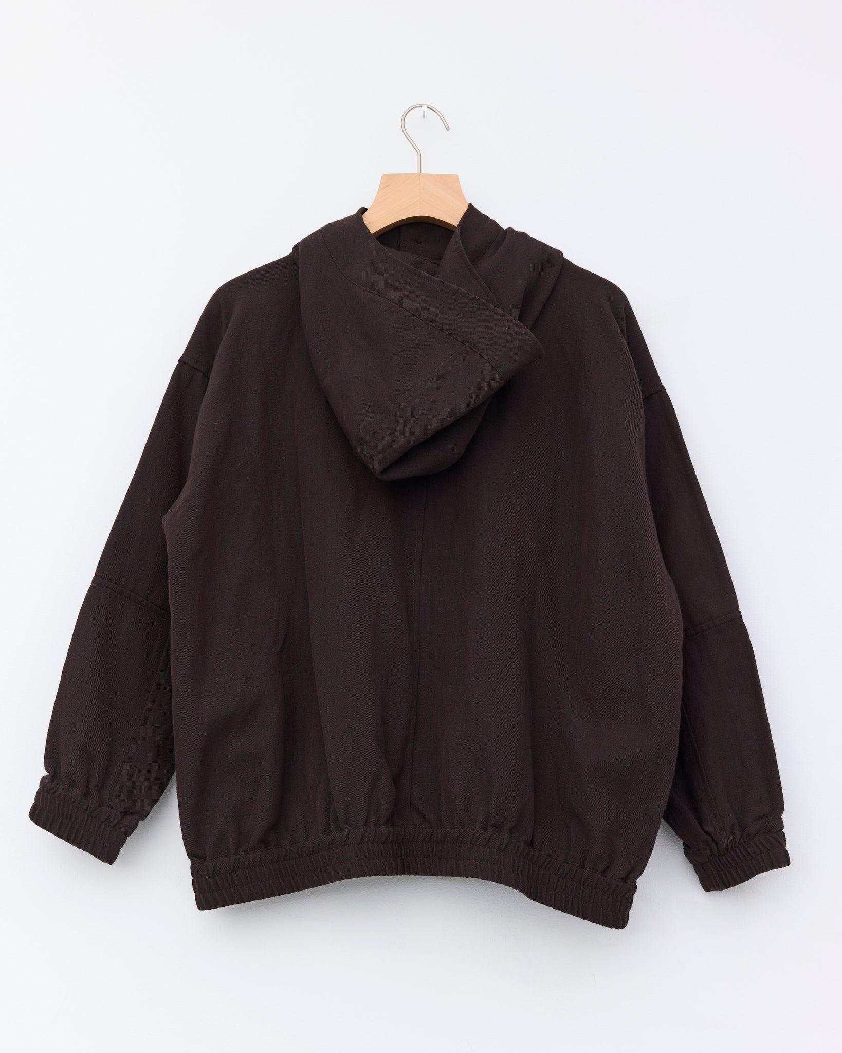 Hooded Bomber Jacket, Dark Brown