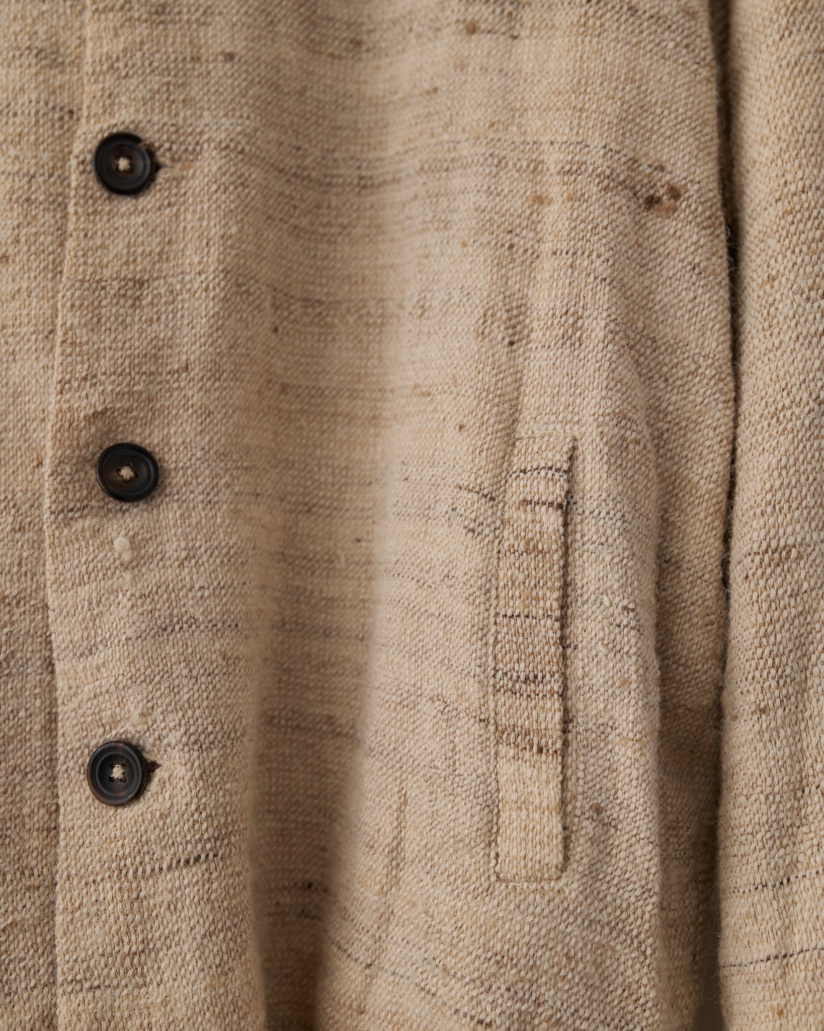 Cropped Jacket, Wool & Silk Woven Handloom