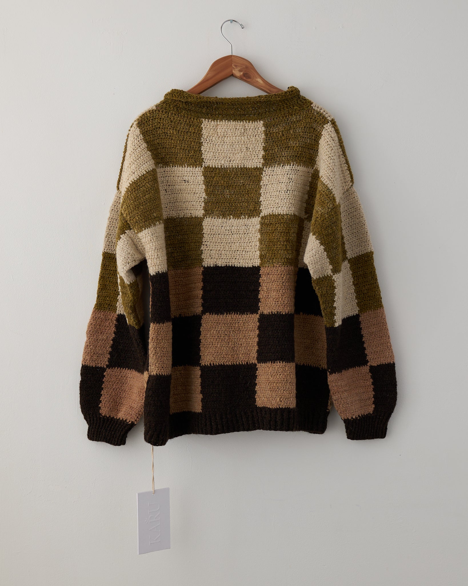 Rugby Sweater, Wool Knitted Check