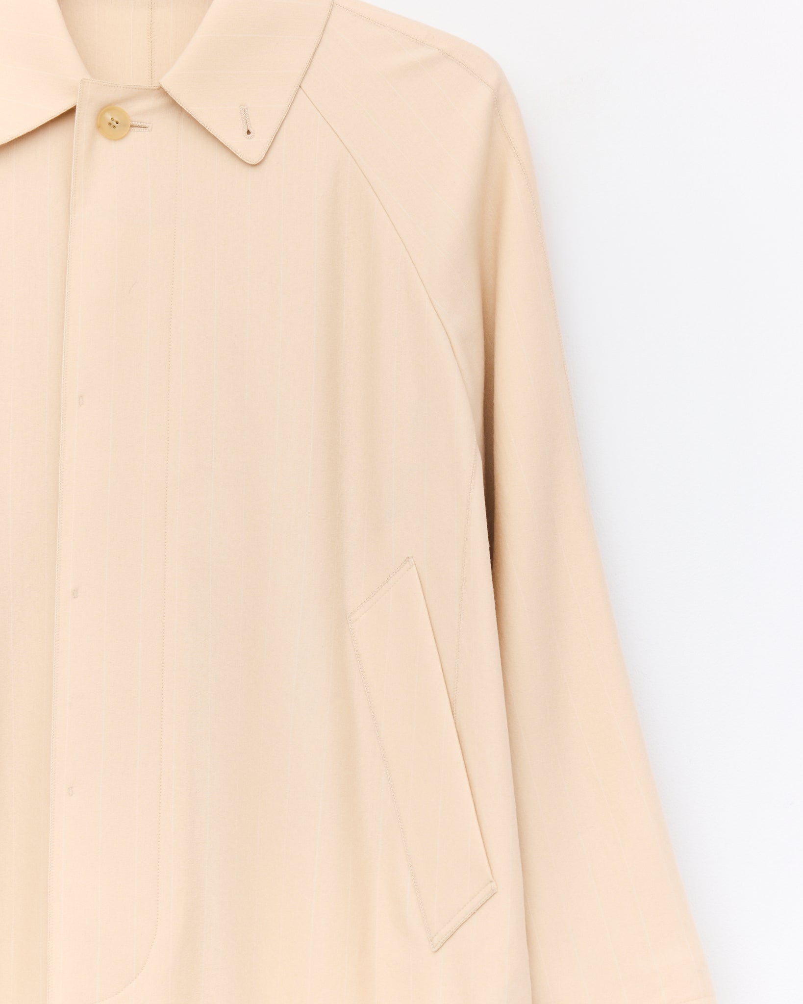 Wool Stripe Incl Coat, White