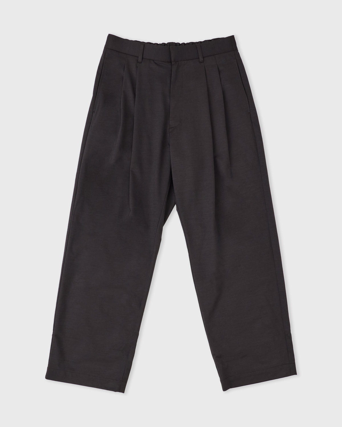 Kanemasa Phil Wool Trousers in brown wool blend, front, flat lay