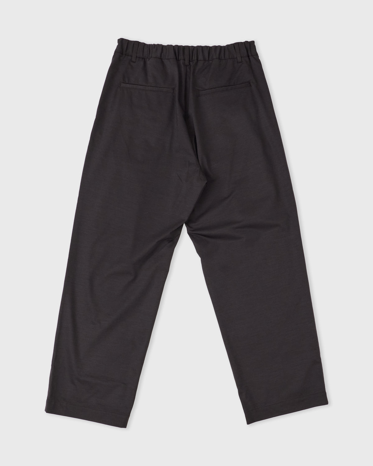 Kanemasa Phil Wool Trousers in brown wool blend, back, flat lay