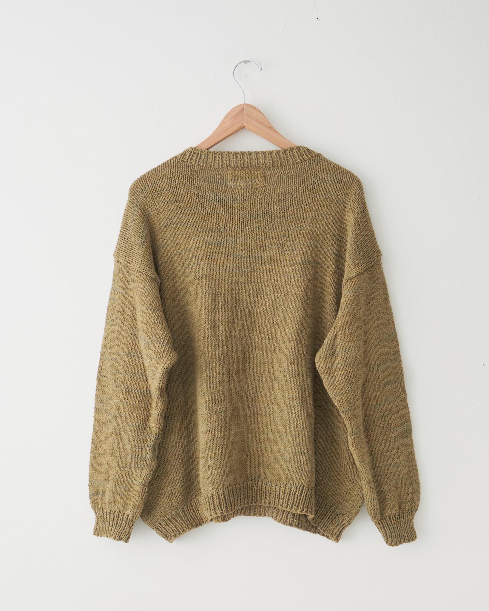 Research Knit Sweater, Olive/White