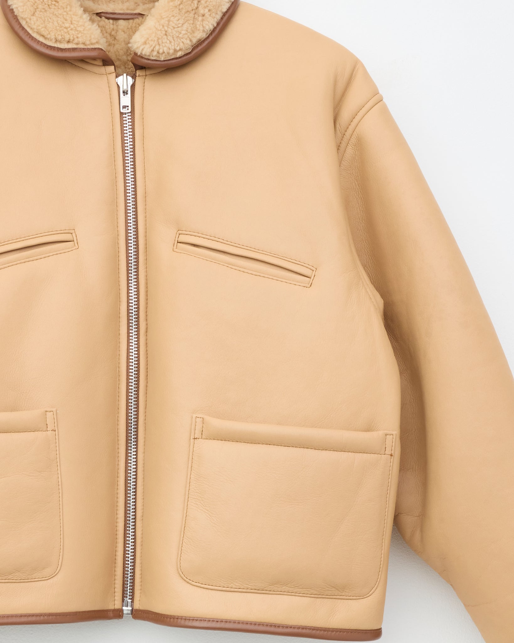 Leather Back Flying Jacket, Tan