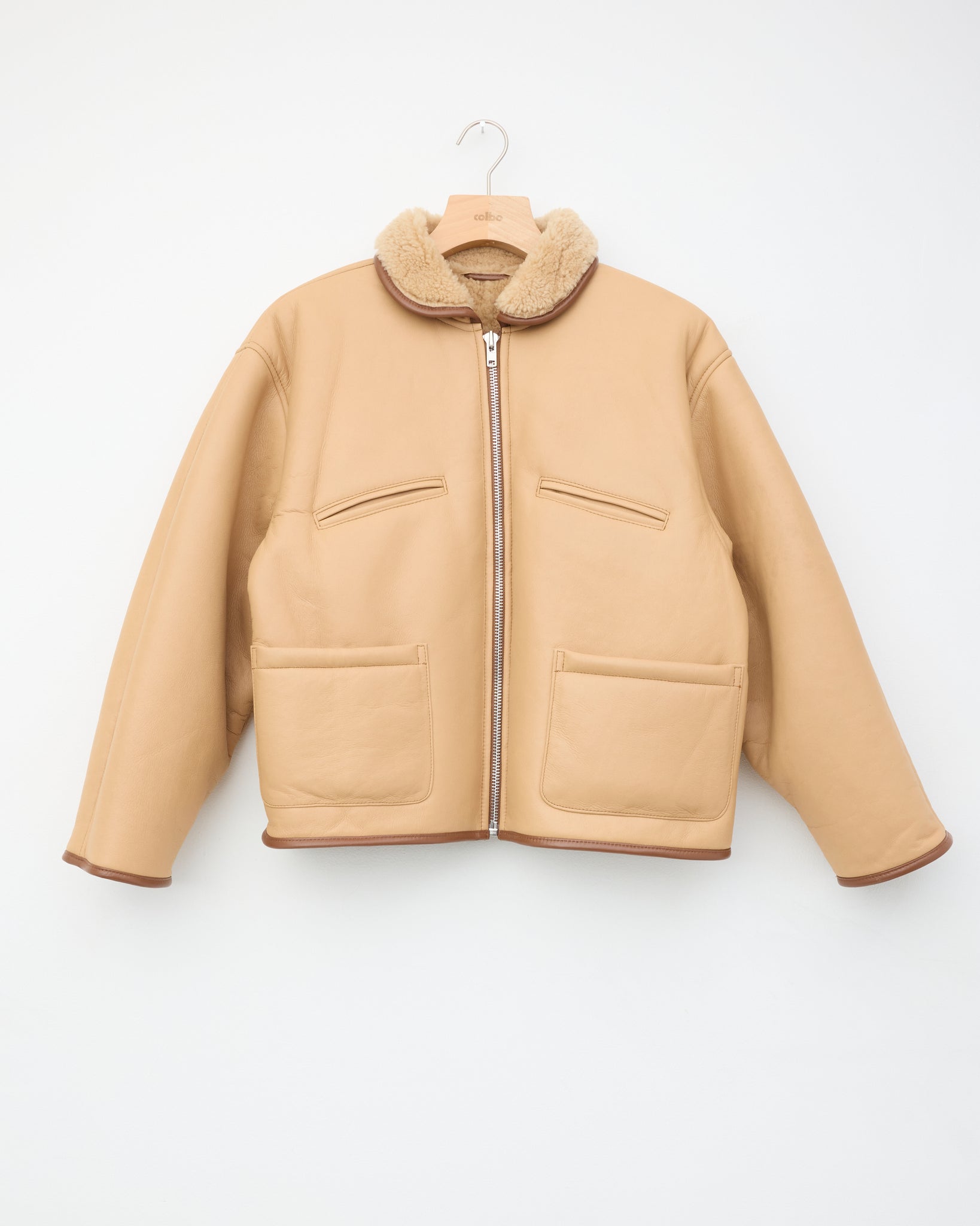 Leather Back Flying Jacket, Tan