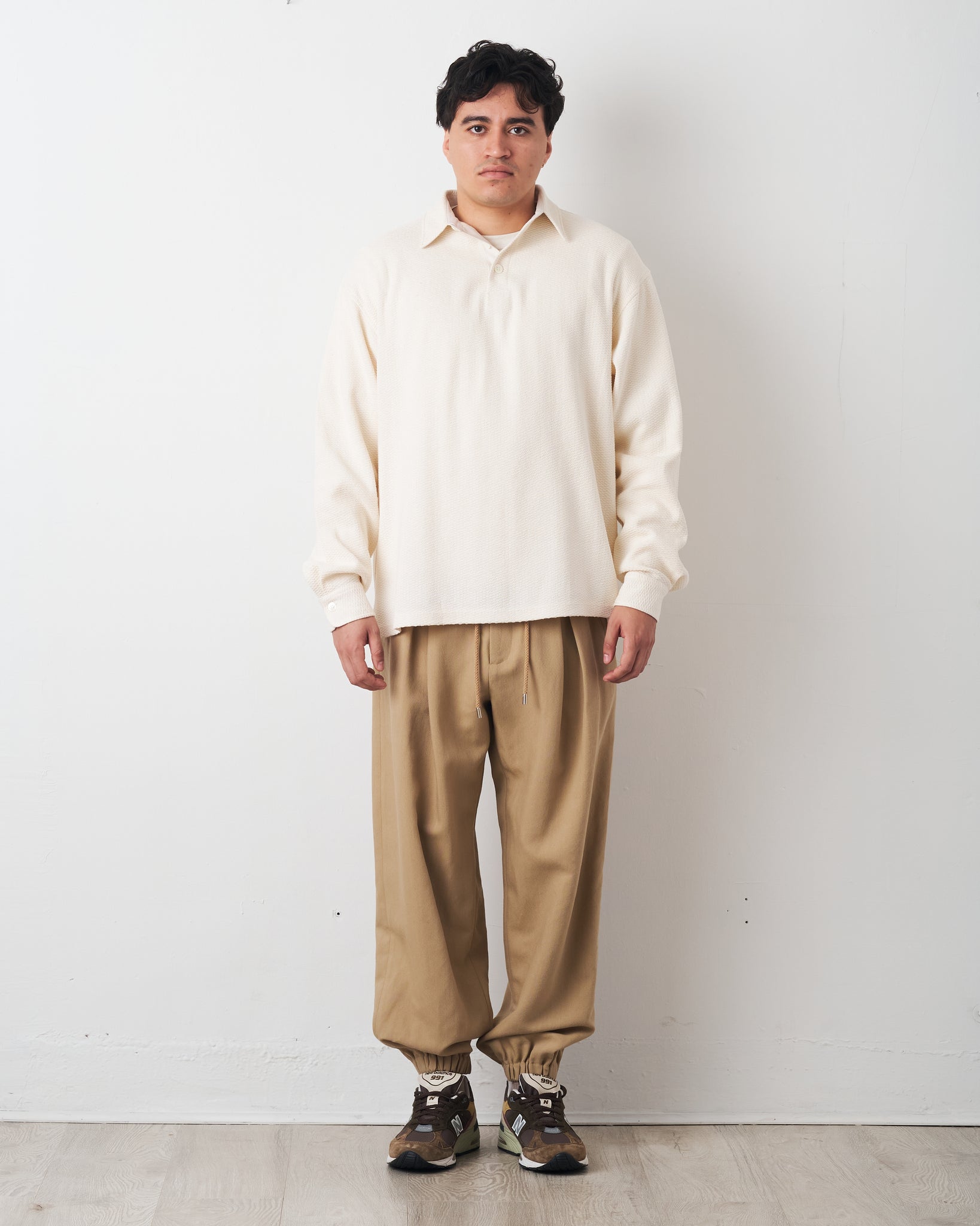 Elastic Trousers, Beige