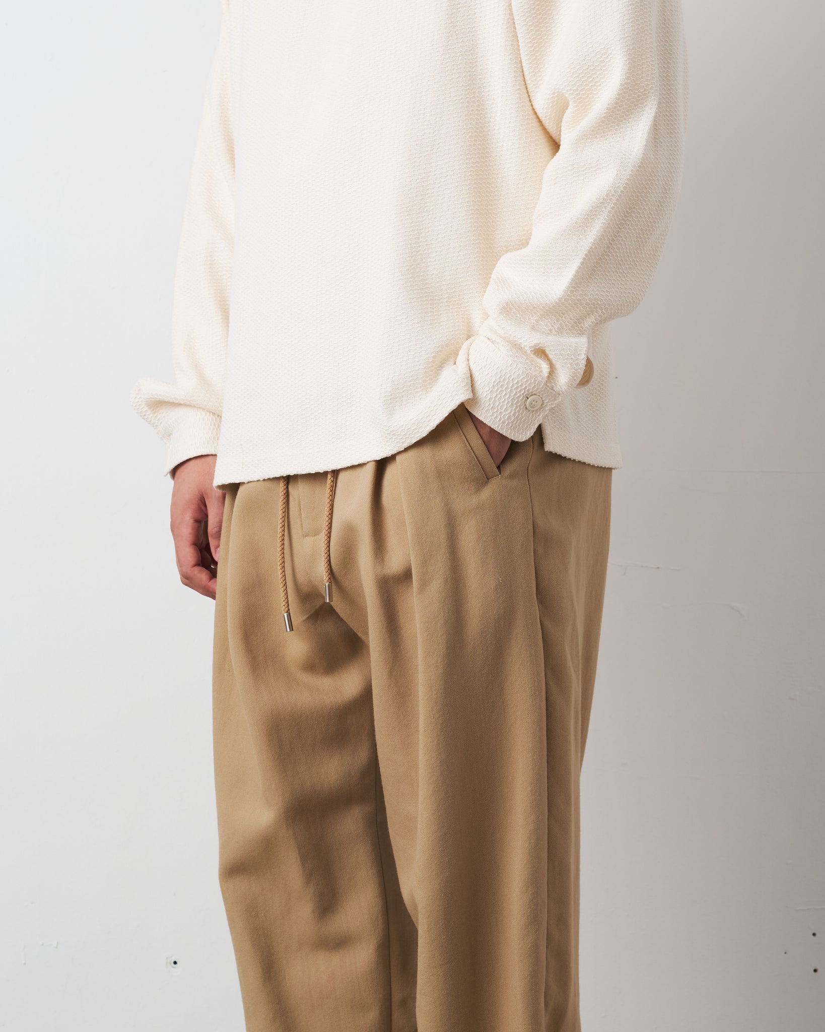 Elastic Trousers, Beige