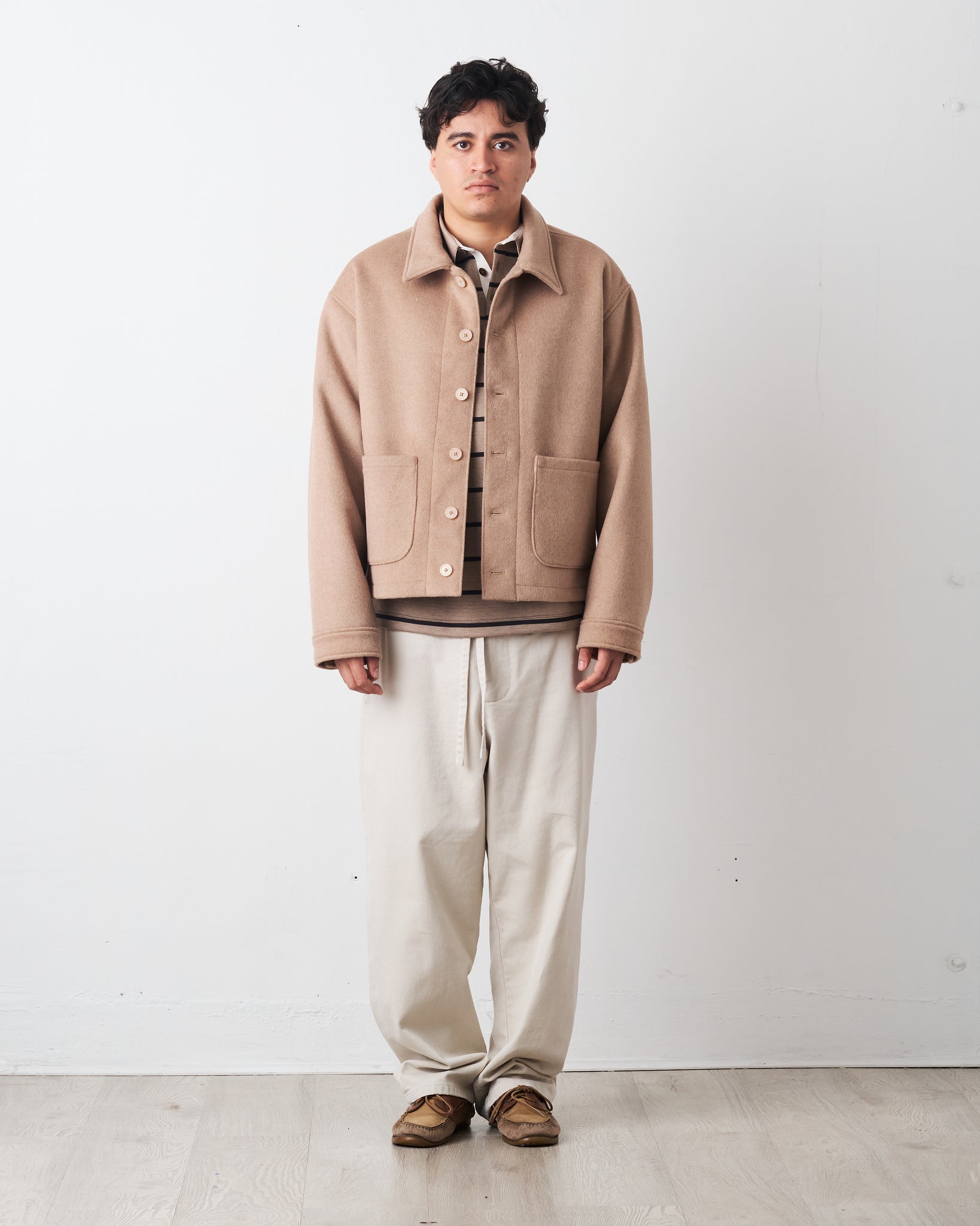 Short Wool Jacket, Pastel Brown