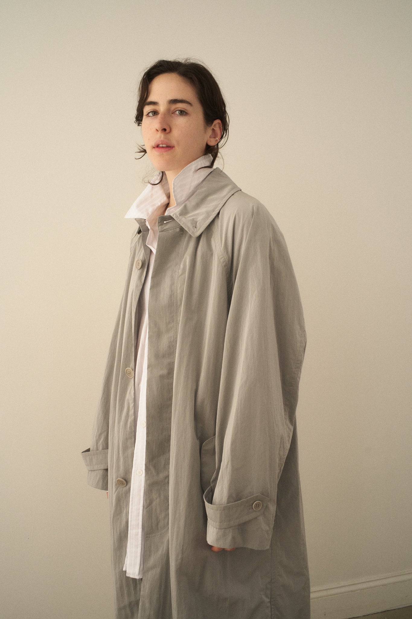 Trench Coat Silver Grey