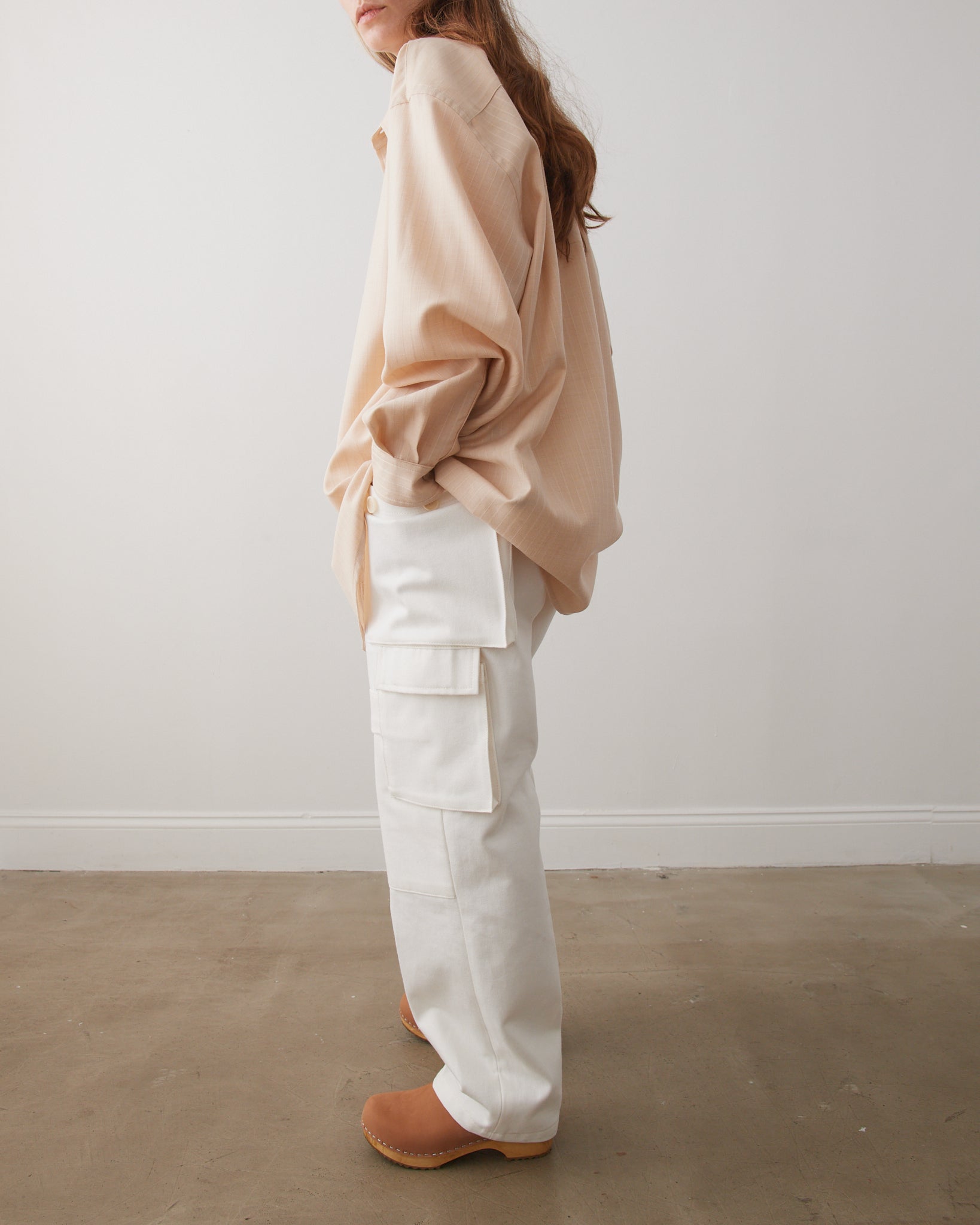 Cargo Pants, Heavyweight White Cotton Denim – Colbo