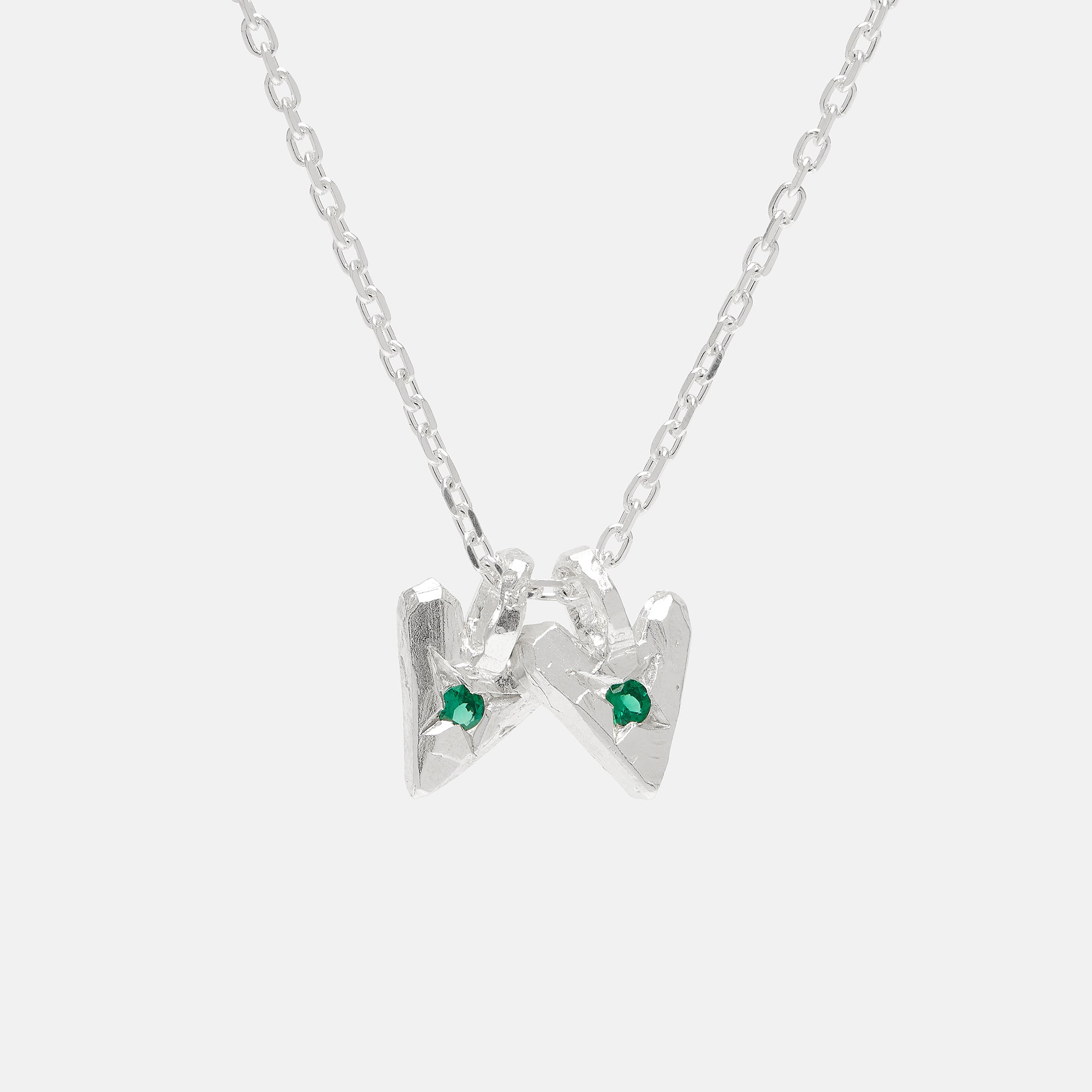 Twin Emerald Heart Pendant