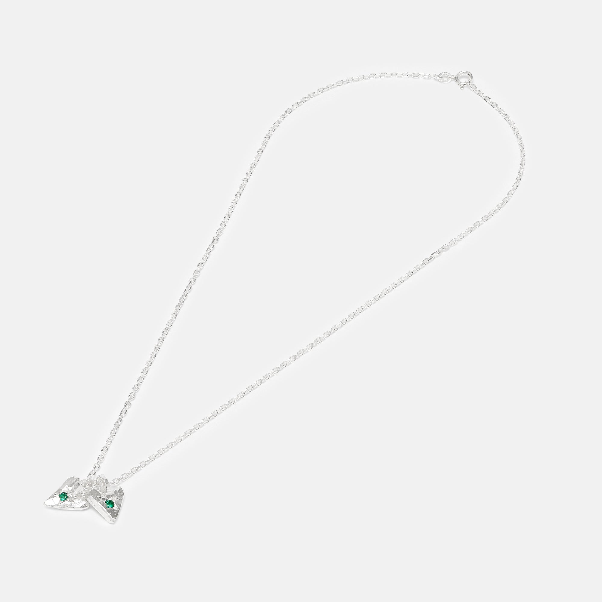Twin Emerald Heart Pendant