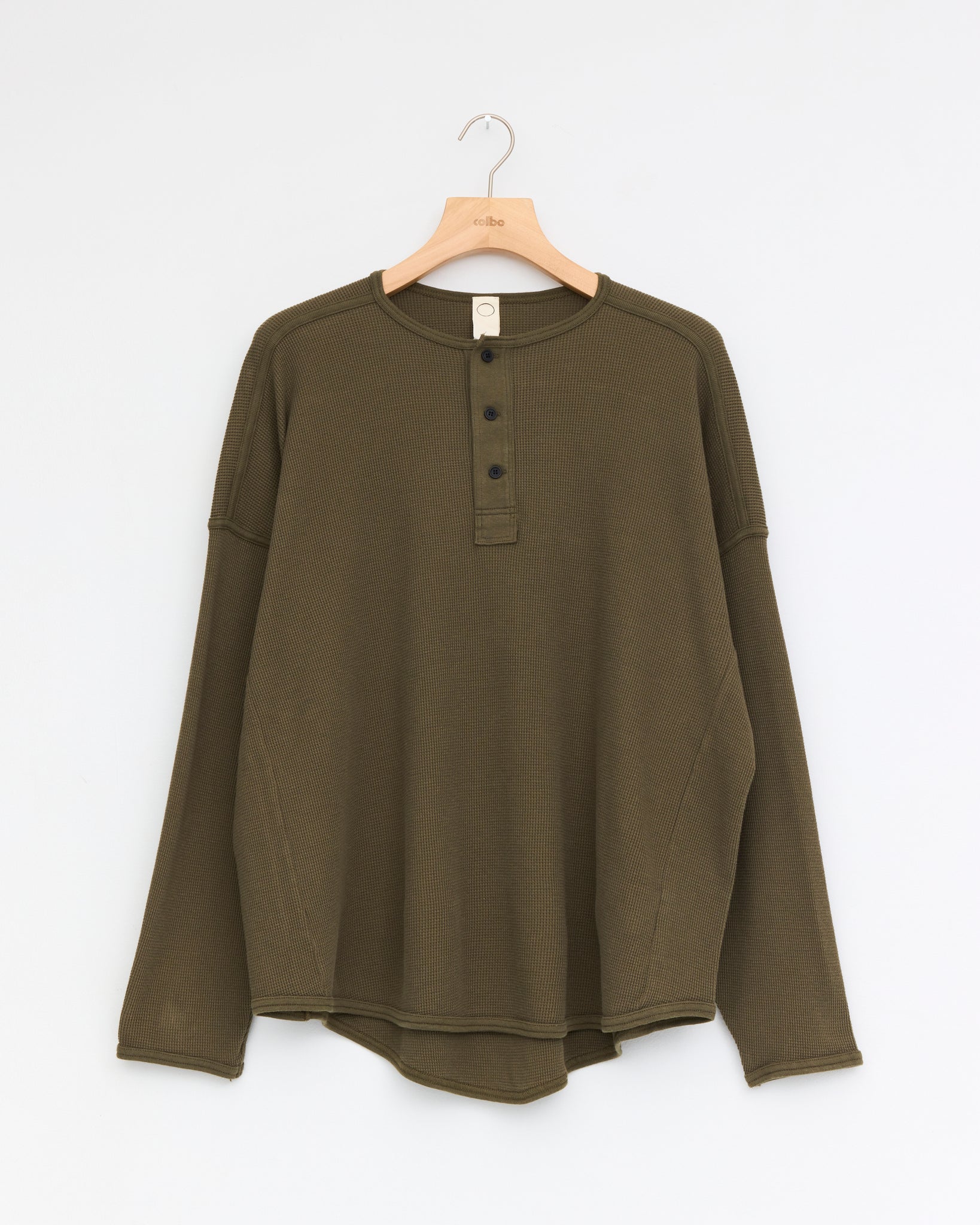 Henley Waffle, Army Green