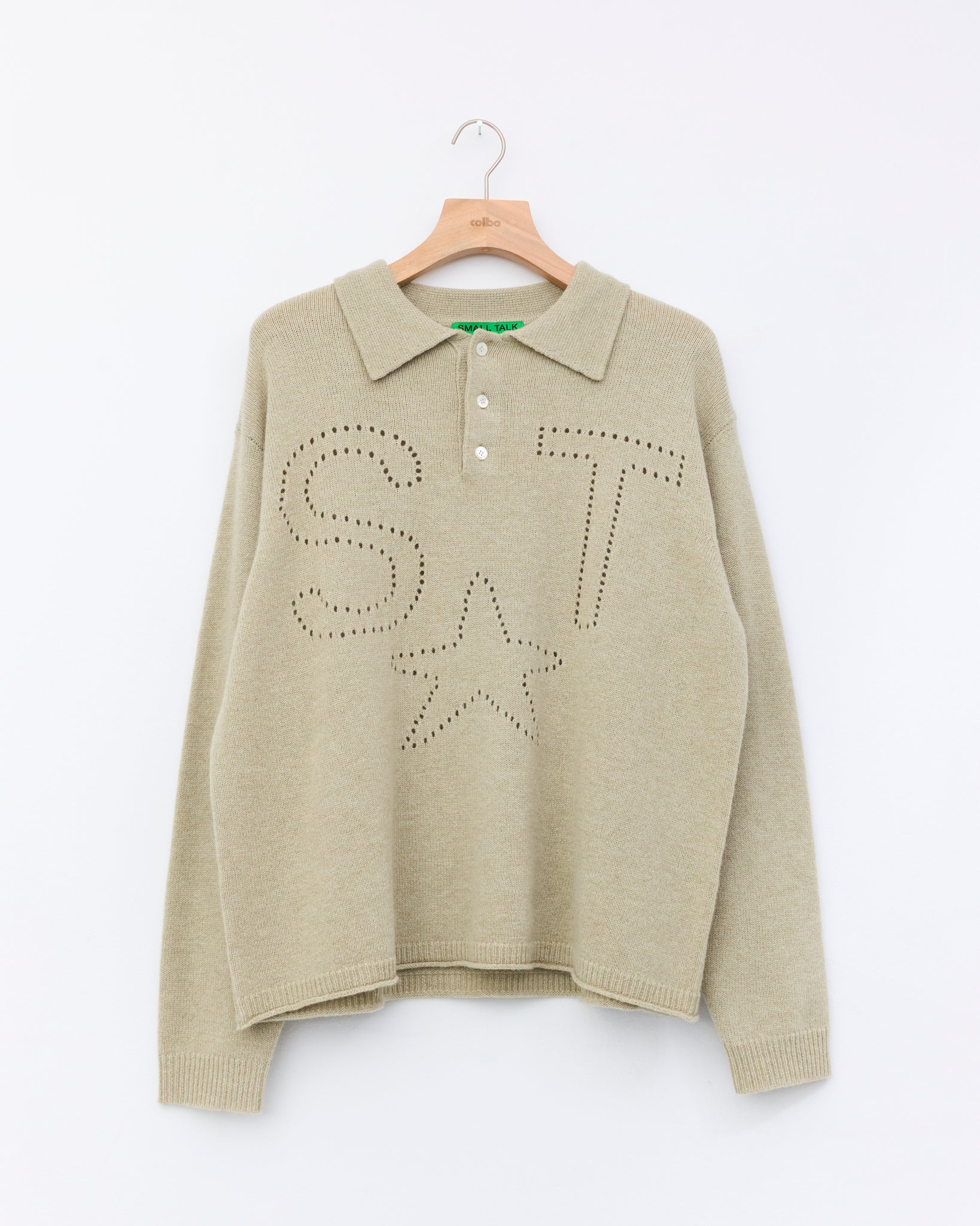 Pointelle Knit Polo, Lichen