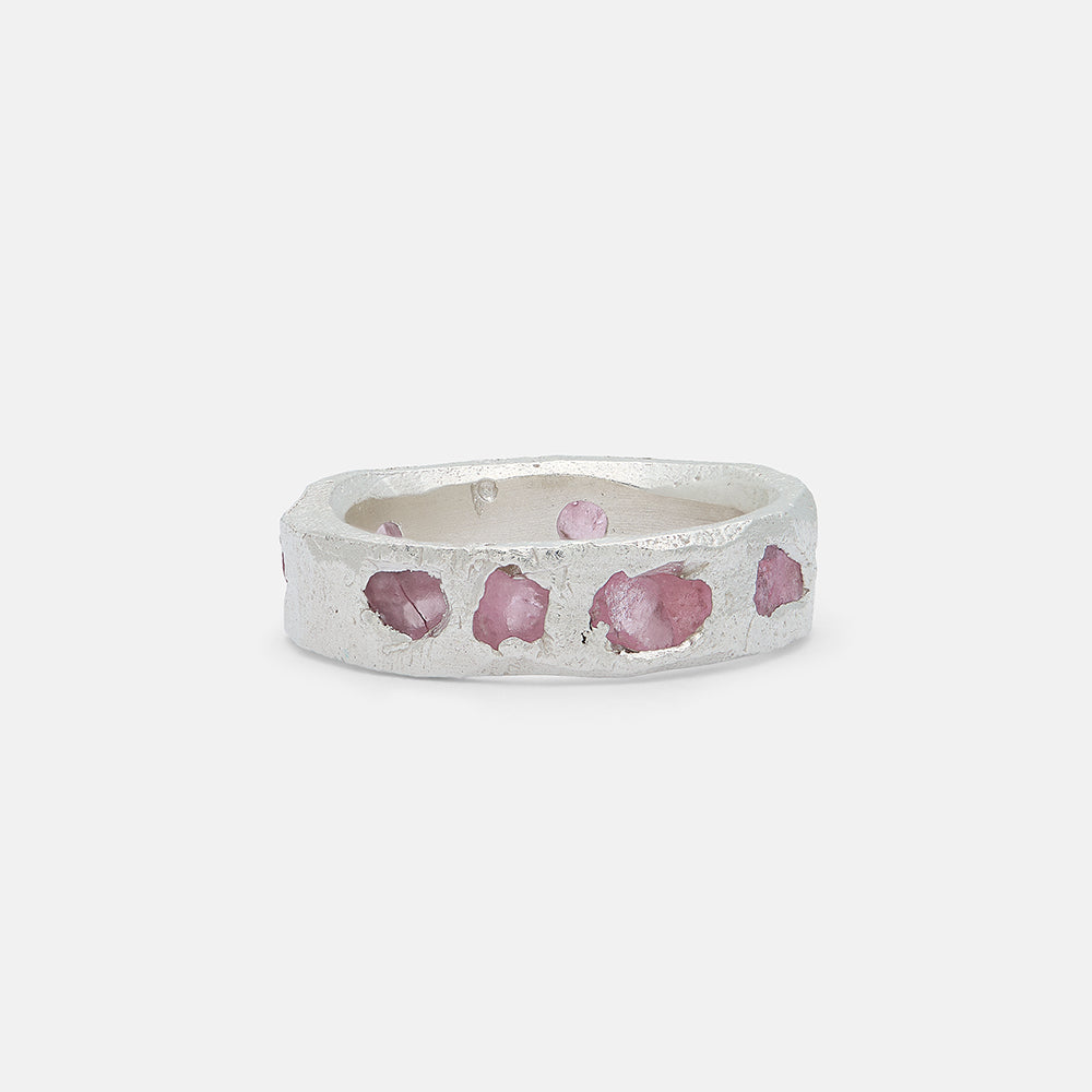 Raw Pink Sapphire Scatter Band