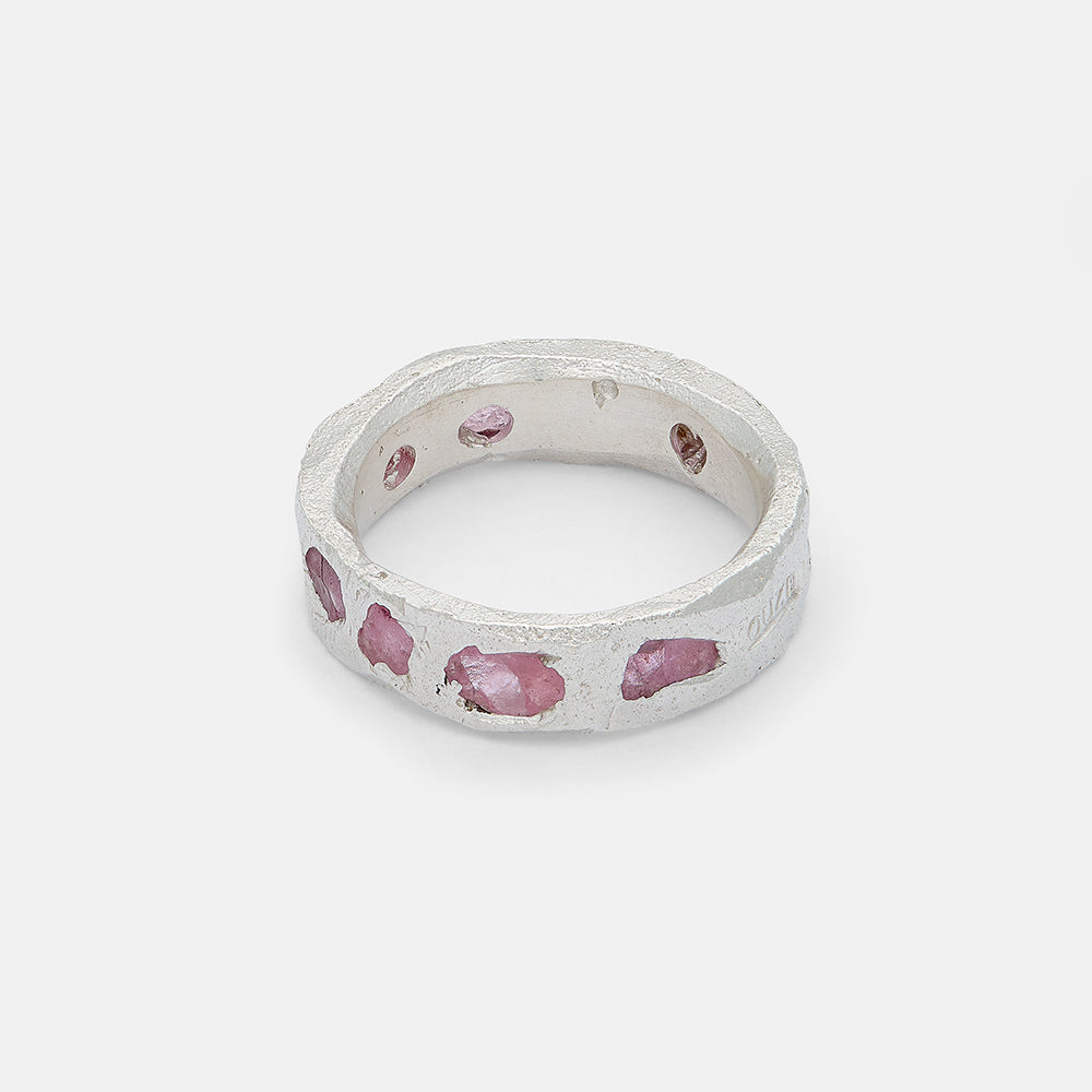 Raw Pink Sapphire Scatter Band