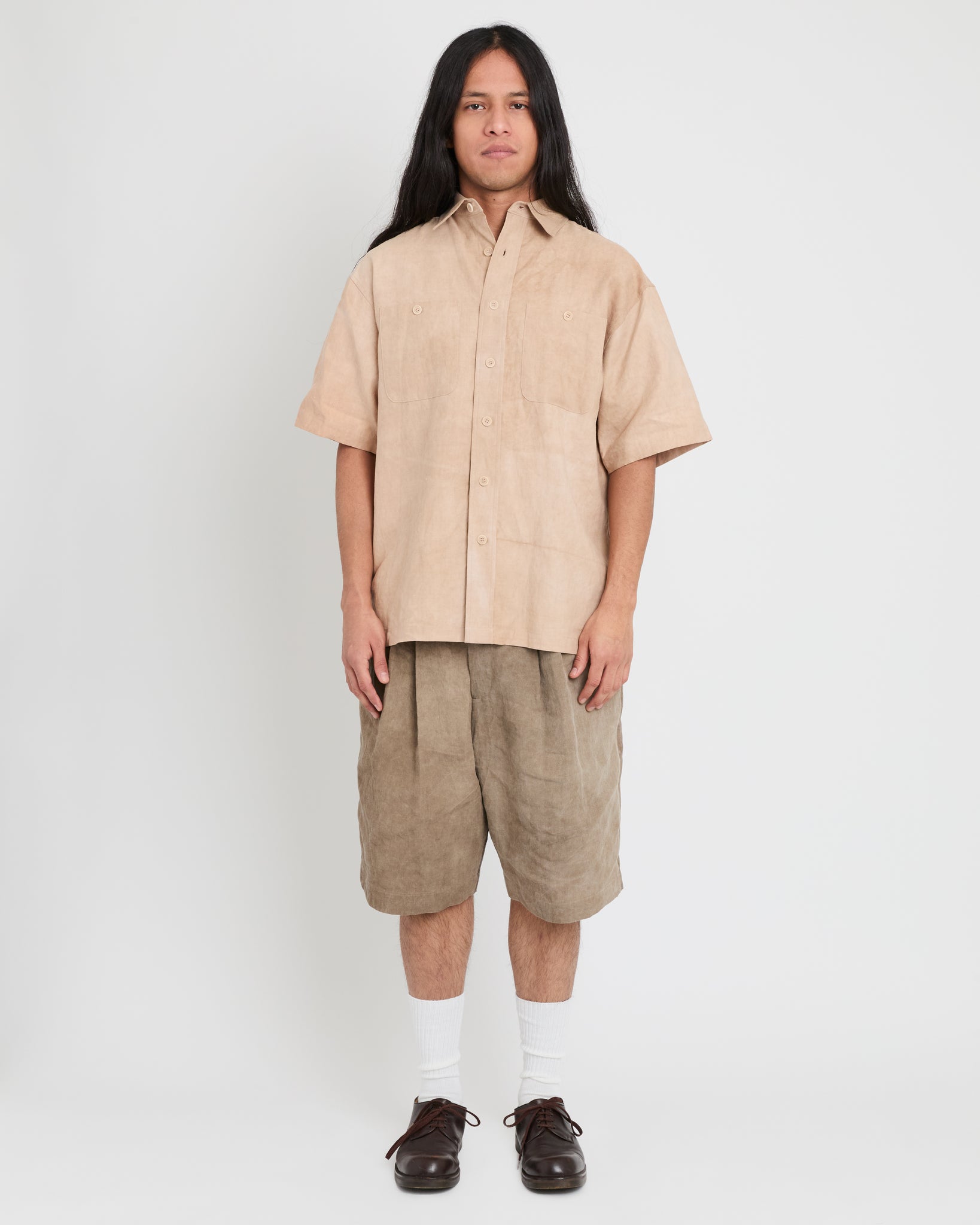 Dress Shorts, Hard Wash Brown Dress Shorts, Hard Wash Brown