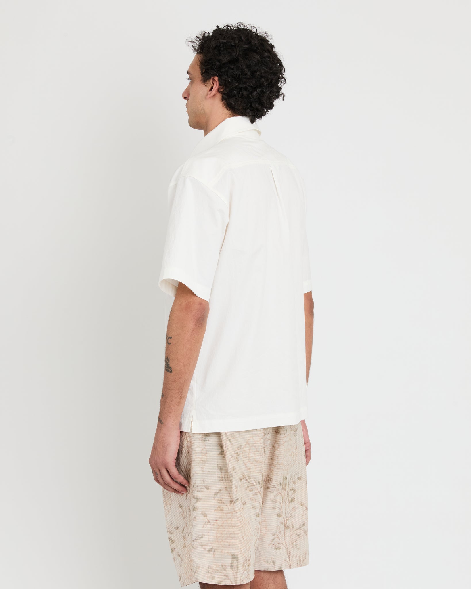 Short Sleeve Buttoned Shirt, White